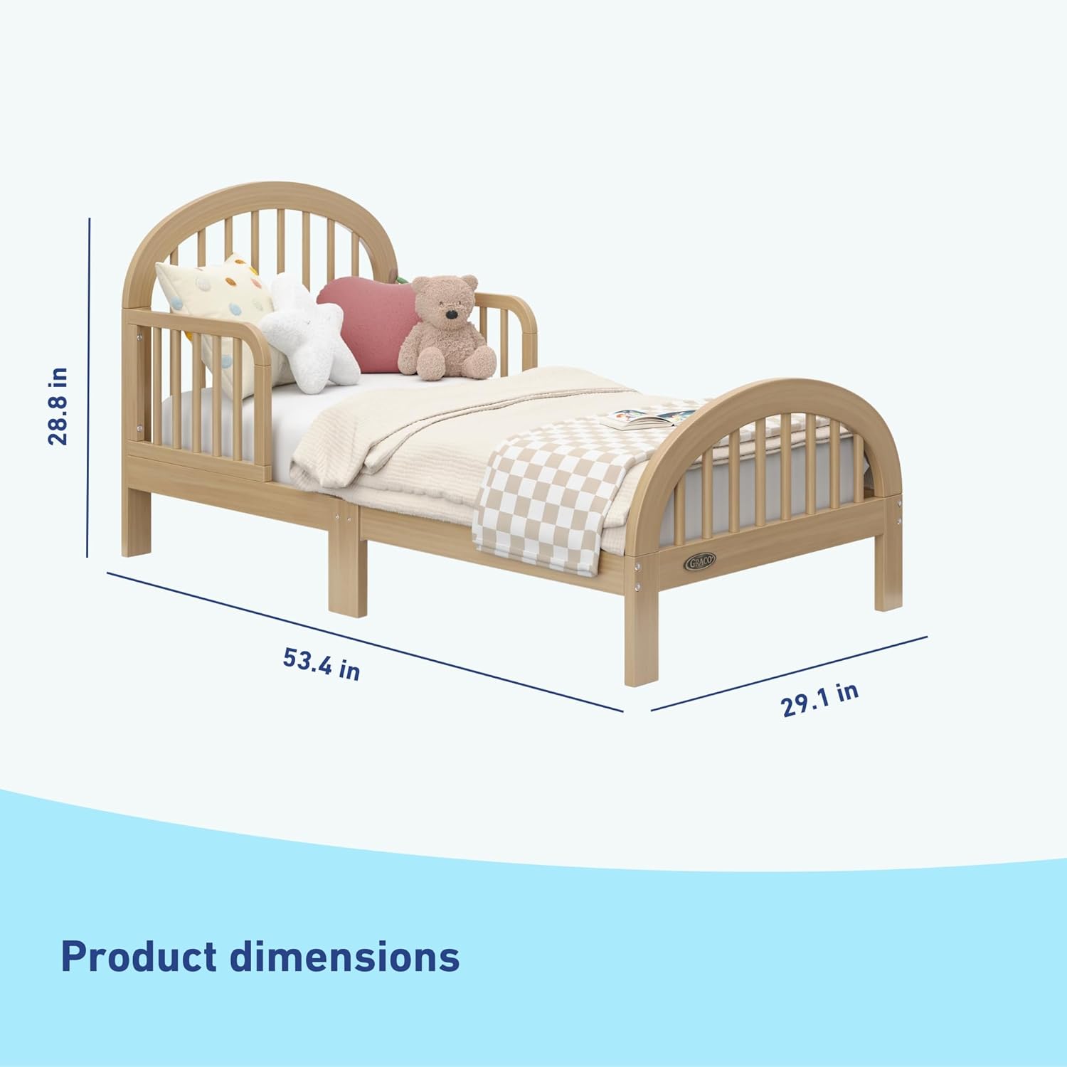Graco Olivia Toddler Bed (Driftwood) - GREENGUARD Gold Certified, Includes Toddler Safety Guardrails, Fits Standard Crib & Toddler Mattress, Stylish Arched Design - Image 4