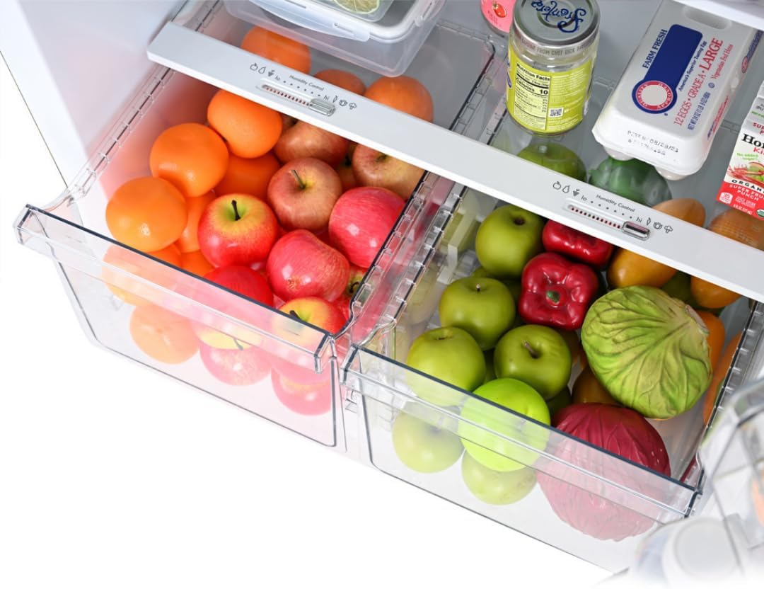 Kenmore 30 in. 18.2 cu. ft. Capacity Refrigerator/Freezer with Adjustable Glass Shelving, Humidity Control Crispers, Gallon Door Bins, ENERGY STAR Certified, White - Image 6