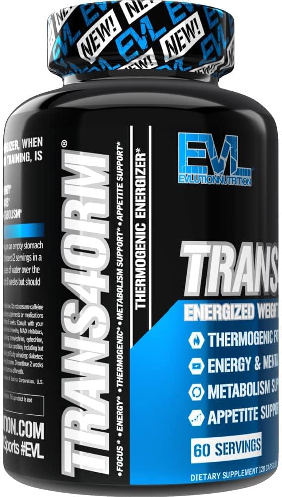 EVL Thermogenic Fat Burner Support - Fast Acting Weight Loss Energy and Appetite Support - Trans4orm Green Tea Supplement for Men and Women - 60 Servings - Image 7