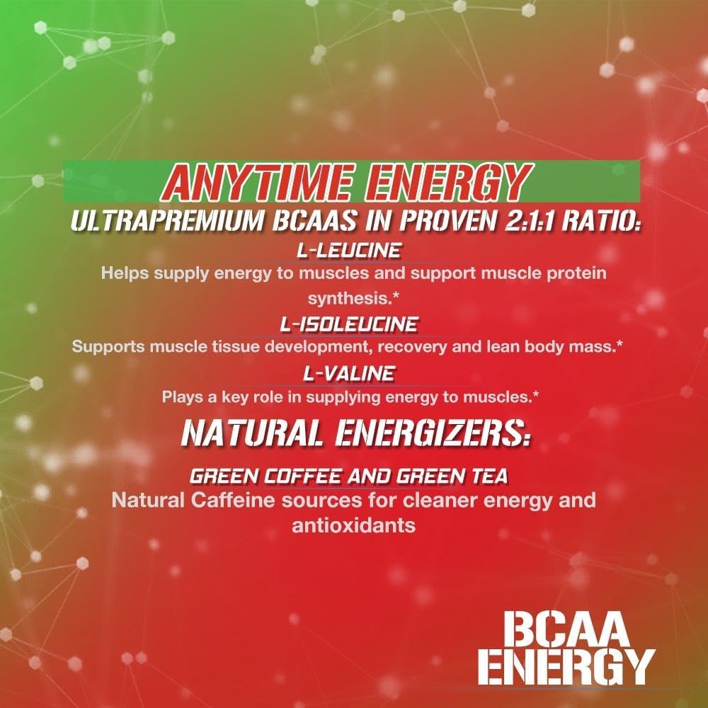 EVL BCAAs Amino Acids Powder - BCAA Energy Pre Workout for Muscle Recovery Lean Growth and Endurance - Rehydrating Post Workout Recovery Drink with Natural Caffeine - Cherry Limeade - Image 4