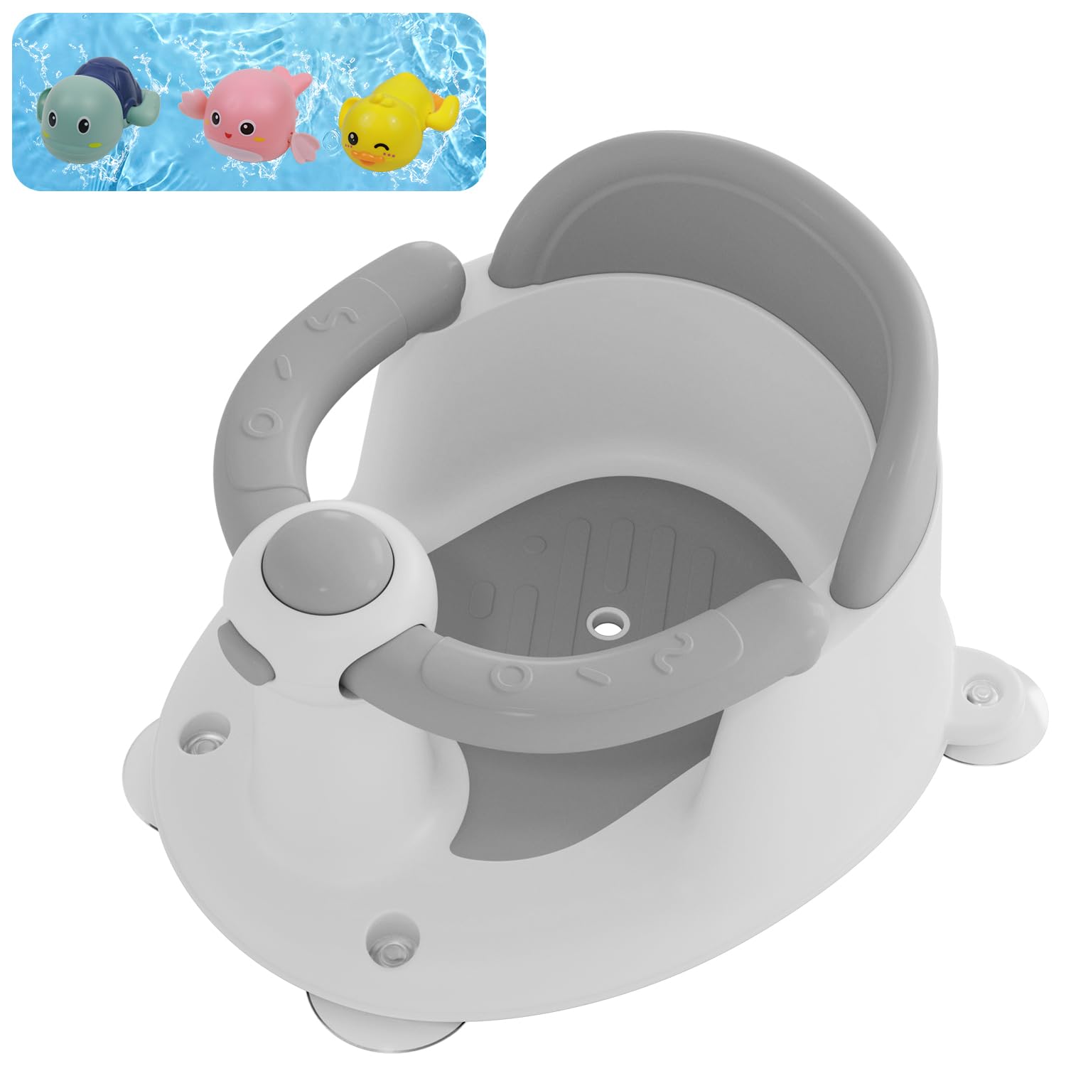 Baby Bath Seat for Babies 6 Months & Up, Bath Seats for Babies Sitting Up, 3 Baby Bath Toys, Open Design Bathtub Seat for Baby, Non-Slip, Compact Toddler Bath Seat. - Image 2