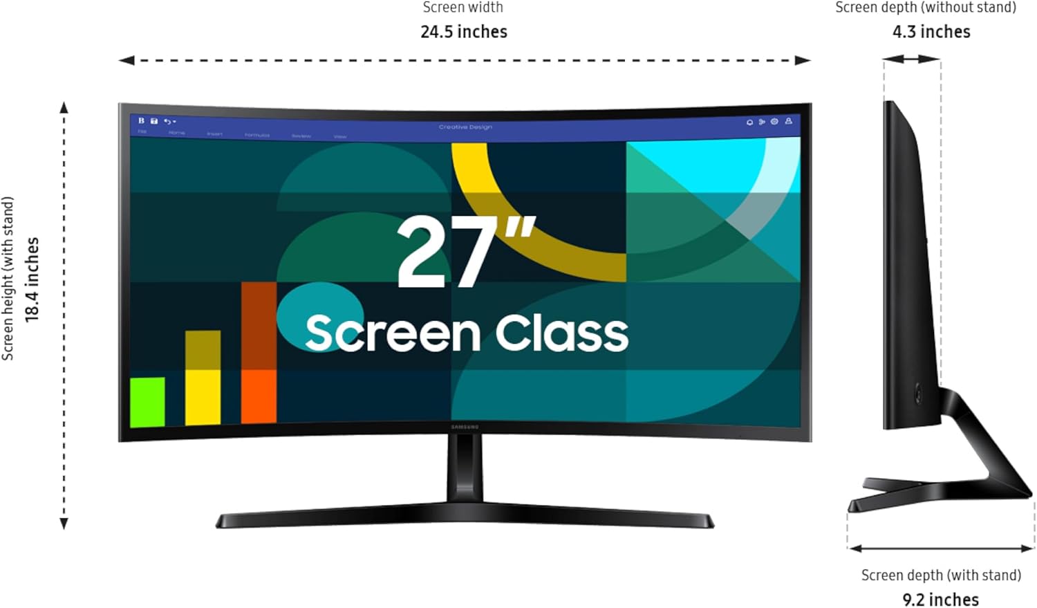 SAMSUNG 27" Essential S3 (S36GD) Series FHD 1800R Curved Computer Monitor, 100Hz, Game Mode, Advanced Eye Comfort, HDMI and D-sub Ports, LS27D366GANXZA, 2024 - Image 9