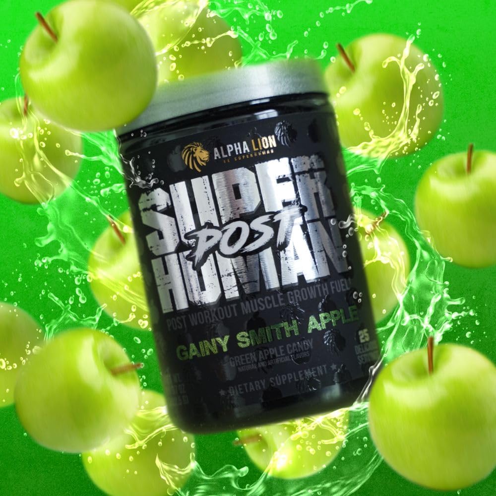 Alpha Lion Superhuman Post Workout Recovery, Muscle Builder Drink, Creatine Powder + More for Lean Muscle Growth, Strength & Volume, Supplement for Women & Men (25 Servings, Gainy Smith Apple) - Image 9