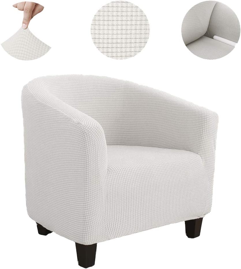 Club Chair Slipcover Polyester Blend Soft Sofa Furniture Protector Armchair Cover Stretch with Elastic Bottom Feature Textured Machine Washable Jacquard Knitted Fabric - Image 3