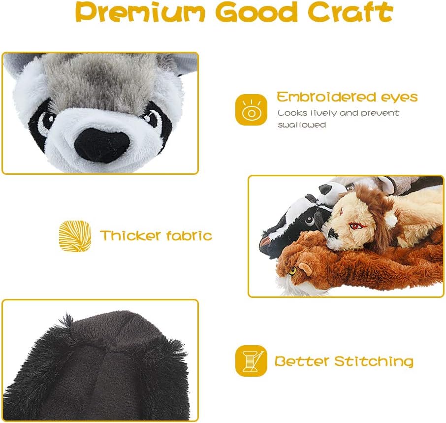 FIREOR Dog Squeak Toys, No Stuffing Plush Dogs Chew Toy for Small Medium Large Breed Chewer Squeaky Pet Supplies Tough Durable Puppy Teething Chewing Interactive to Keep Them Busy Best Birthday Gift - Image 7