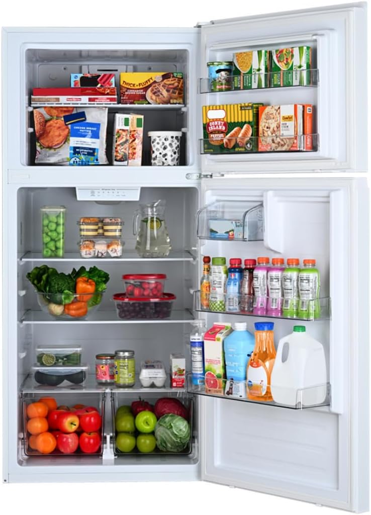 Kenmore 30 in. 18.2 cu. ft. Capacity Refrigerator/Freezer with Adjustable Glass Shelving, Humidity Control Crispers, Gallon Door Bins, ENERGY STAR Certified, White - Image 4