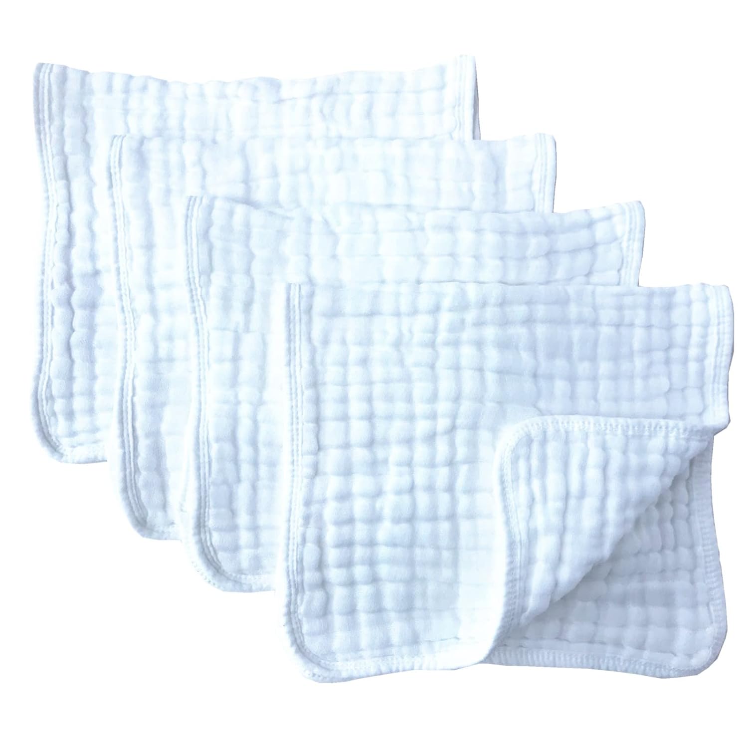 Synrroe Muslin Burp Cloths 4 Pack Large 20" by 10" 100% Cotton 6 Layers Extra Absorbent and Soft - Image 2