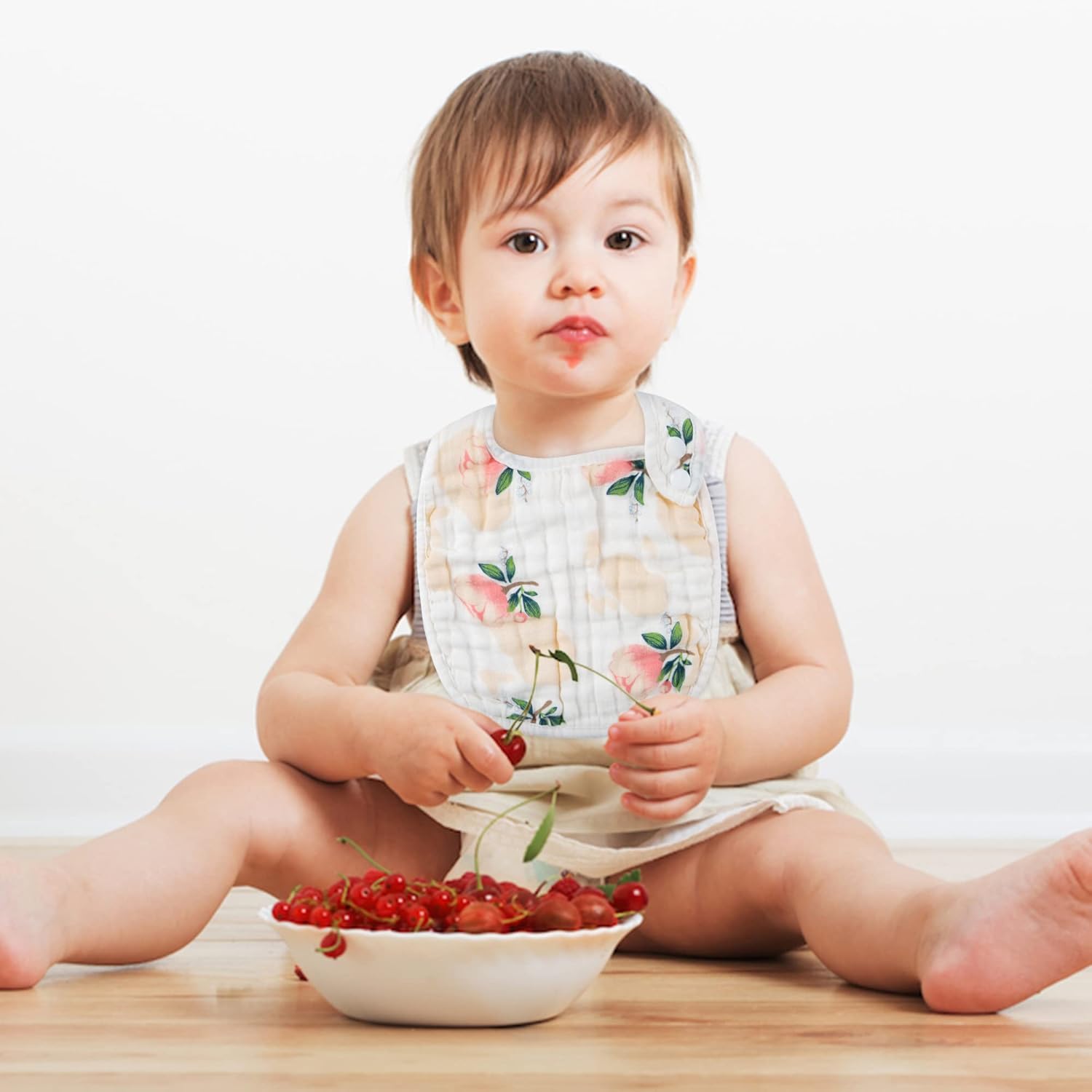 Zainpe 6Pcs Snap Muslin Cotton Bibs for Baby, Flamingo Star Flower Machine Washable Adjustable Burp Cloths with 6 Absorbent Soft Layers for Infant Newborn Toddler Drooling Feeding and Teething - Image 8