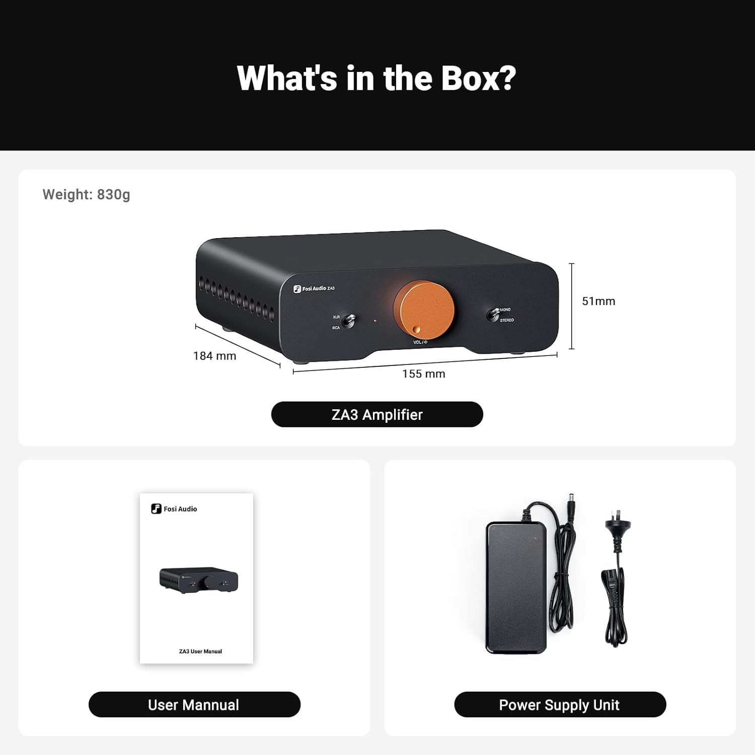 Fosi Audio ZA3 Balanced Stereo Amplifier Home Audio Component Mini 2 Channel Mono Amp TPA3255 for Subwoofer Desktop Home Theater Bookshelf Tower Floorstanding Passive Speakers with 48V Power Supply - Image 10