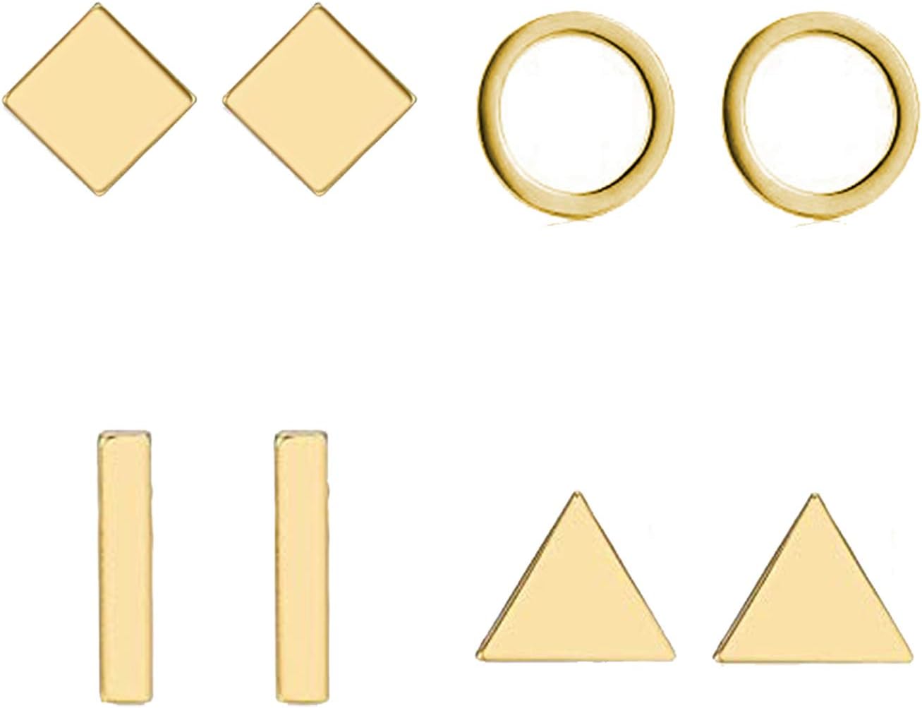 Gold Stud Earrings for Women Minimalist Earrings Simple Stud Earrings for Women Circle Bar Earrings Dainty Jewelry Gifts for Women - Image 2