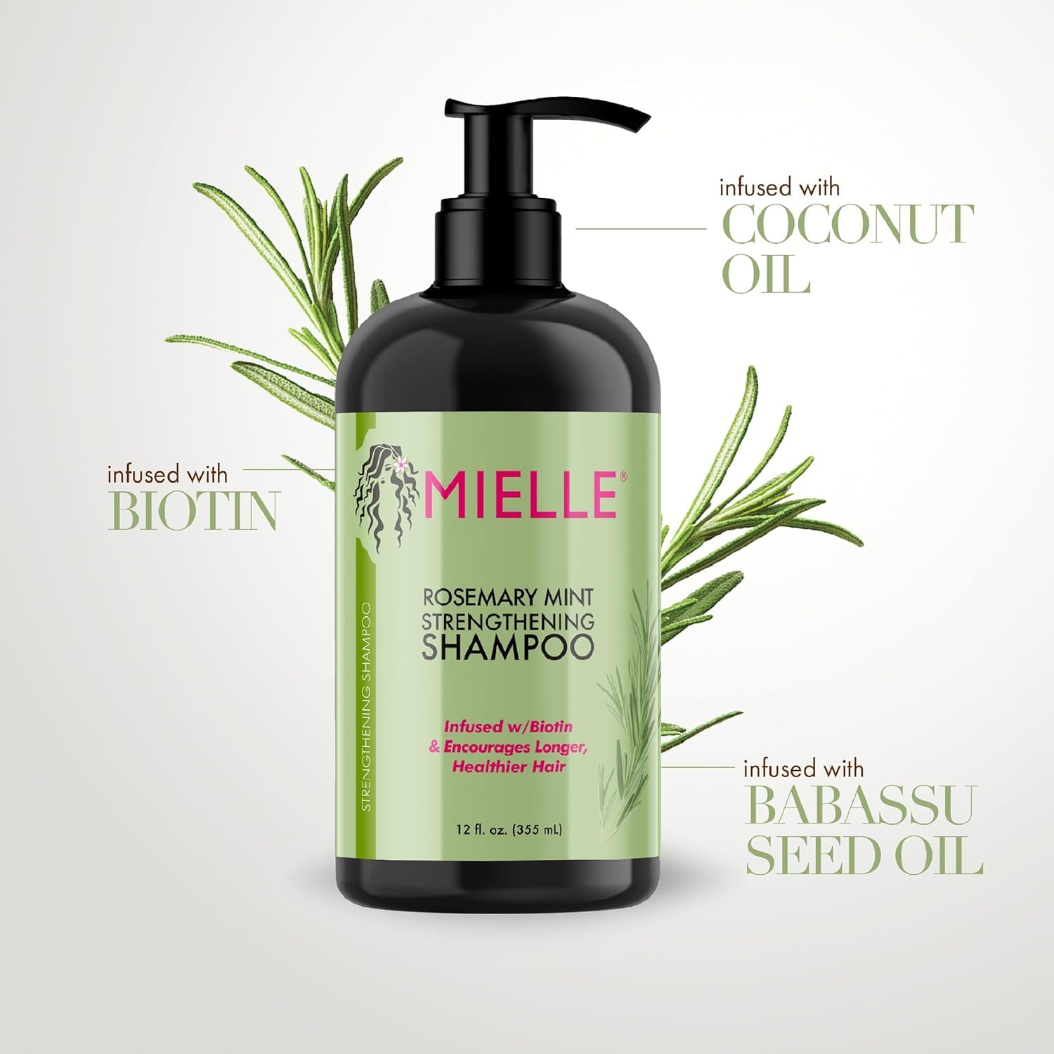 Mielle Organics Rosemary Mint Strengthening Shampoo Infused with Biotin, Cleanses and Helps Strengthen Weak and Brittle Hair, 12 Ounces - Image 5