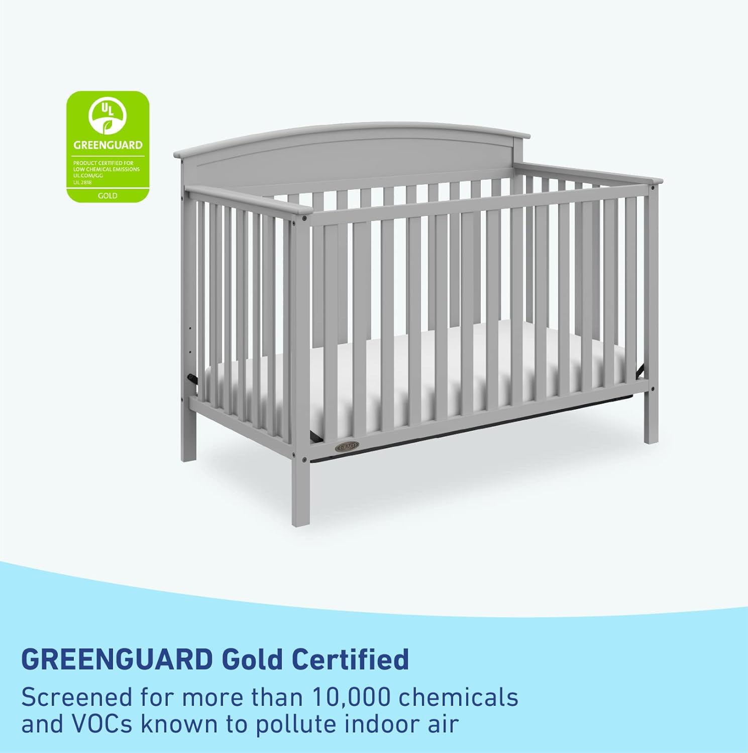 Graco Benton 5-in-1 Convertible Crib (Pebble Gray) – GREENGUARD Gold Certified, Converts from Baby Crib to Toddler Bed, Daybed and Full-Size Bed, Fits Standard Full-Size Crib Mattress - Image 5