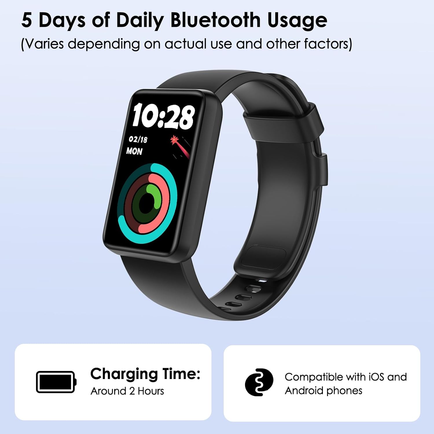 Fitness Tracker, 1.57" Touch Screen 3ATM Water Resistance, Activity Tracker with 100 Workout Modes Heart Rate/SpO2/Stress/Sleep Monitor for Men and Women - Image 6