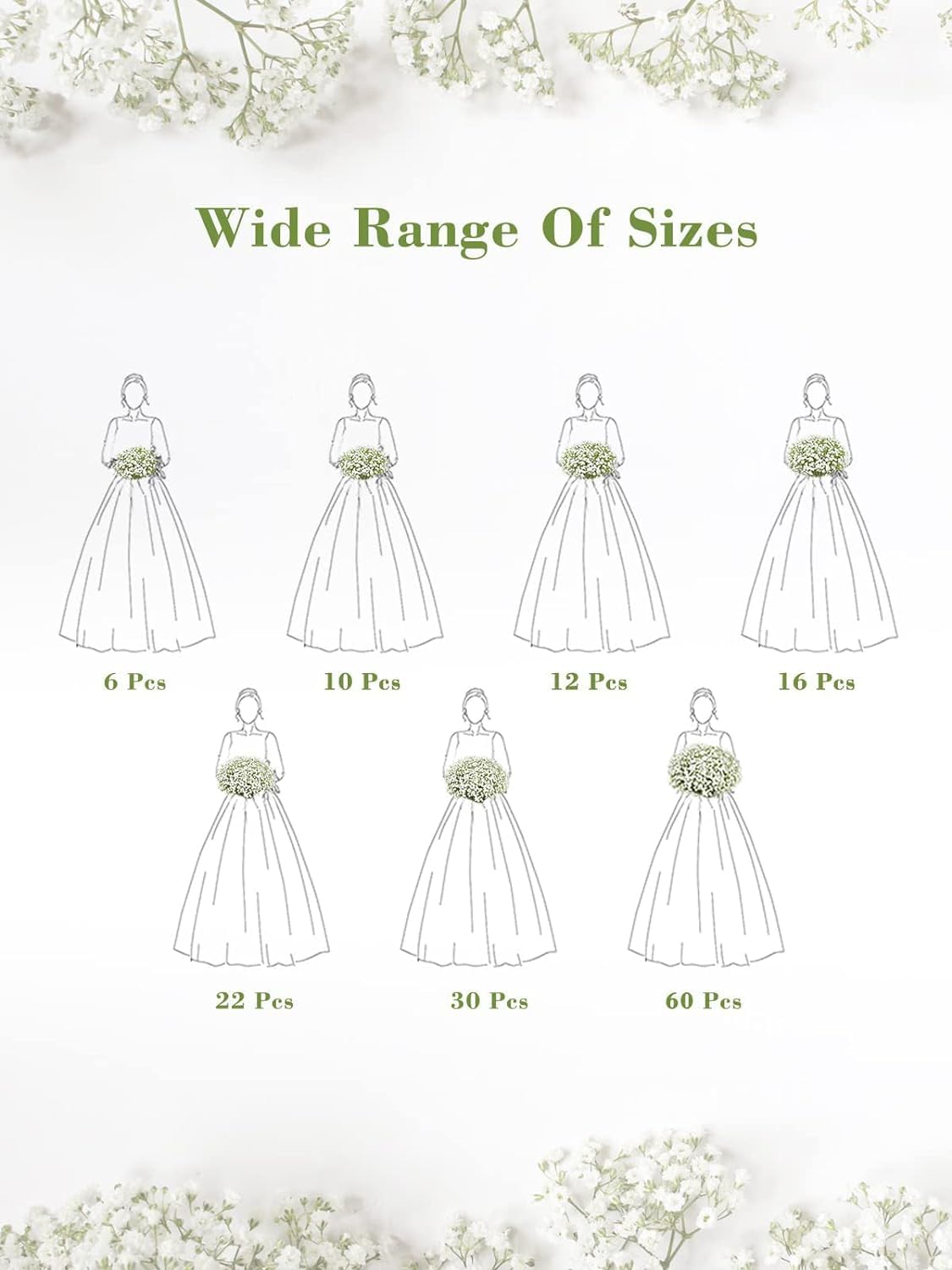 Yastouay Babys Breath Artificial Flowers, 6Pcs Fake White Babys Breath Flowers Artificial Bulk, Real Touch Faux Babies Breath Gypsophila Bouquet for Wedding Floral Arrangement Party Decor - Image 9