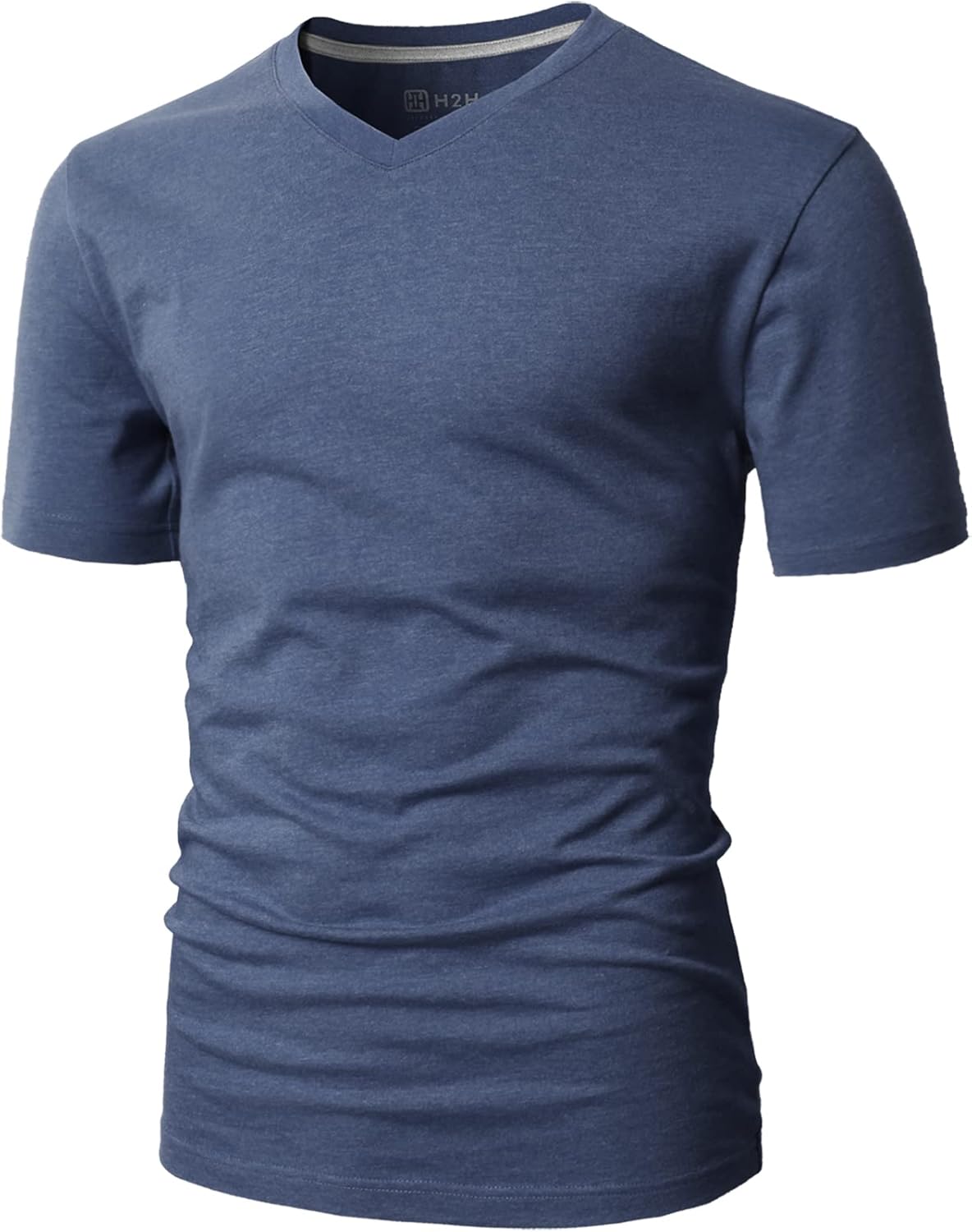 H2H Mens Casual Slim Fit Short Sleeve T-Shirts Soft Lightweight V-Neck/Crew-Neck Size XS to 3XL - Image 3