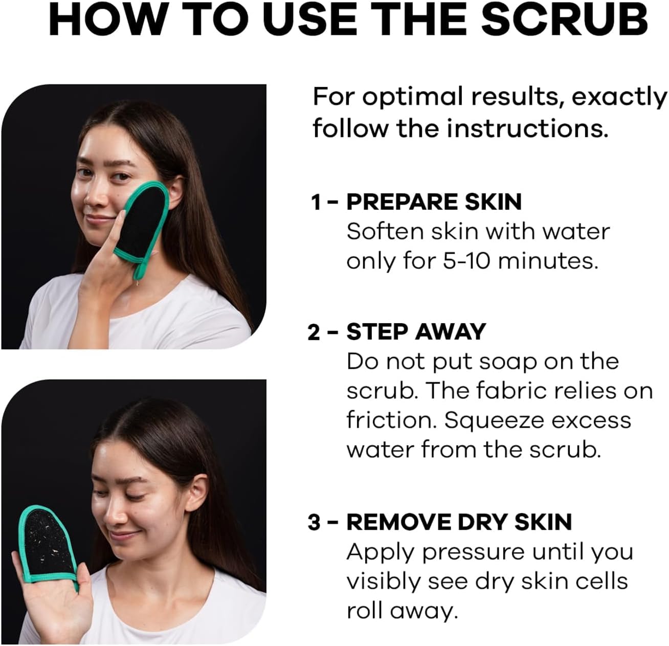 Dermasuri Deep Exfoliating Face Mitt - Scrubber, Dead and Dry Skin Remover for Men and Women - Exfoliator Gloves for Shower and Dry Use - ( 1 Pack) - Image 7