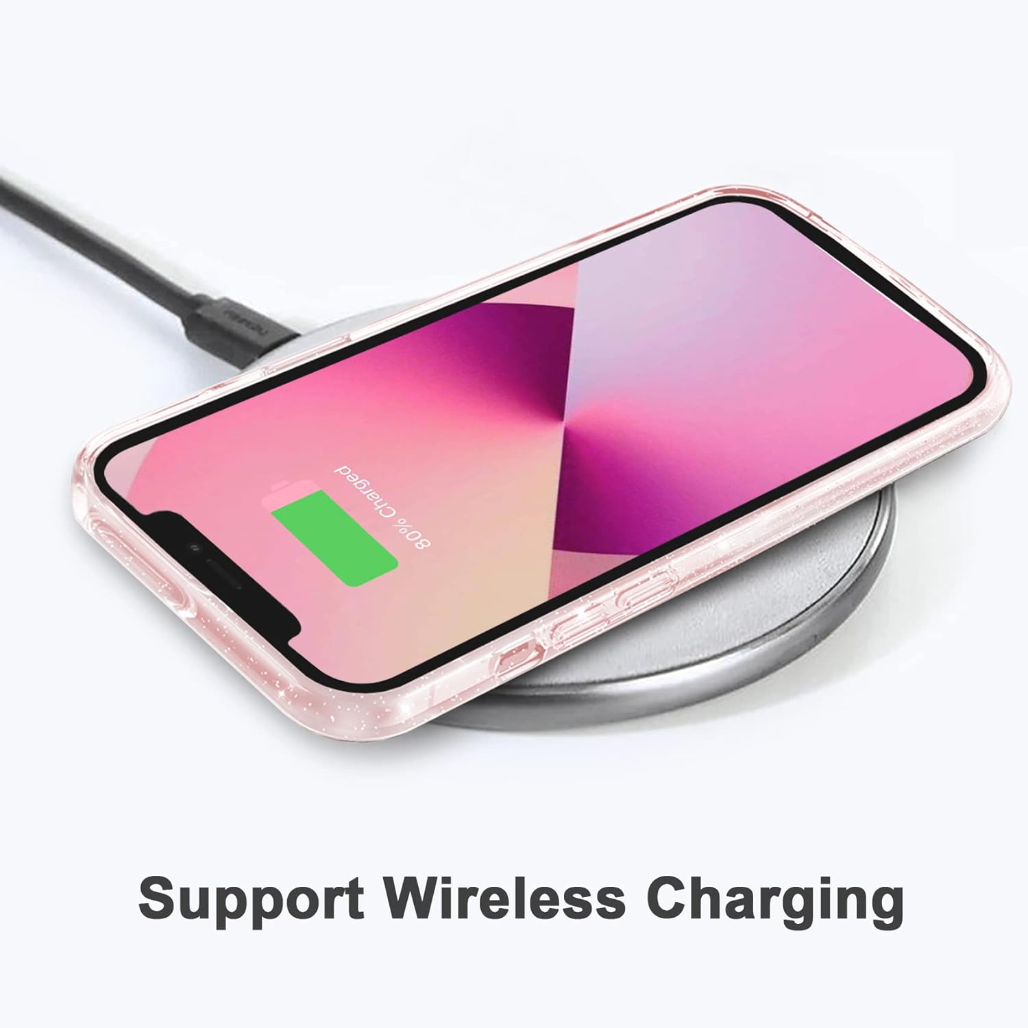 Compatible with iPhone 13 Case, Clear Glitter Soft TPU Shockproof Protective Bumper Cover, Sparkle Bling Sparkly Cute Slim Women Girls Phone Case for iPhone 13, 6.1inch - Image 9