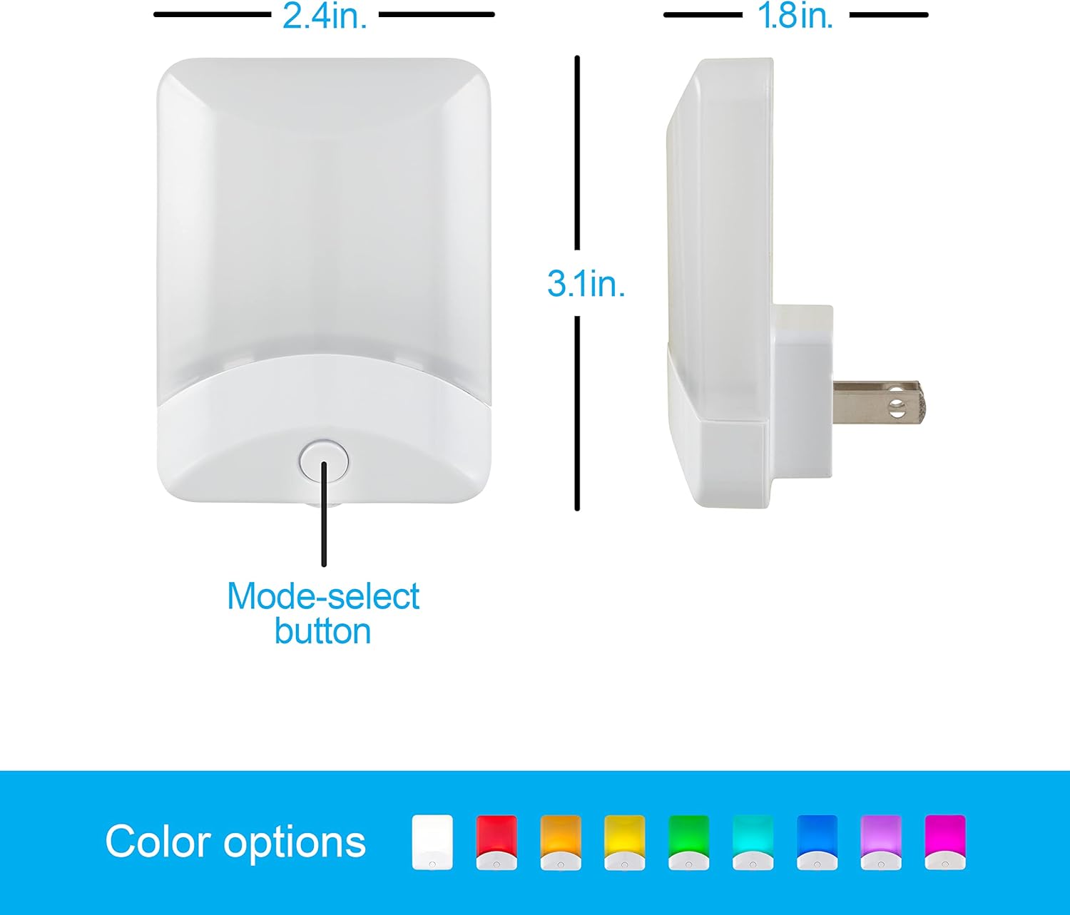 GE Color-Changing LED Night Light, Plug Into Wall, Dusk to Dawn Sensor, Ambient Lighting, for Bedroom, Childrens Room, Nursery, Safety Rated, 1 pack, 34693 - Image 9