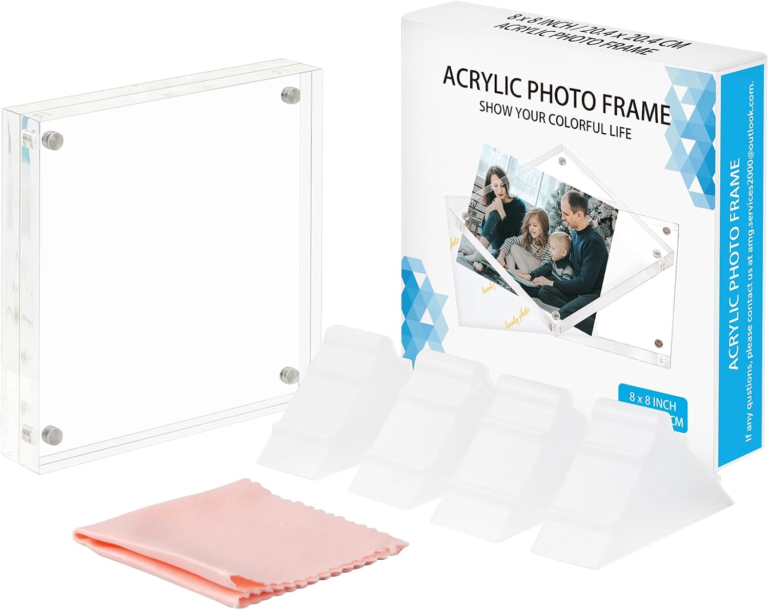 ECOSEAO Minimalist Picture Frame Acrylic Glass Photo Frame with Desktop Display Horizontally or Vertically (Transparent, 6X6) - Image 5