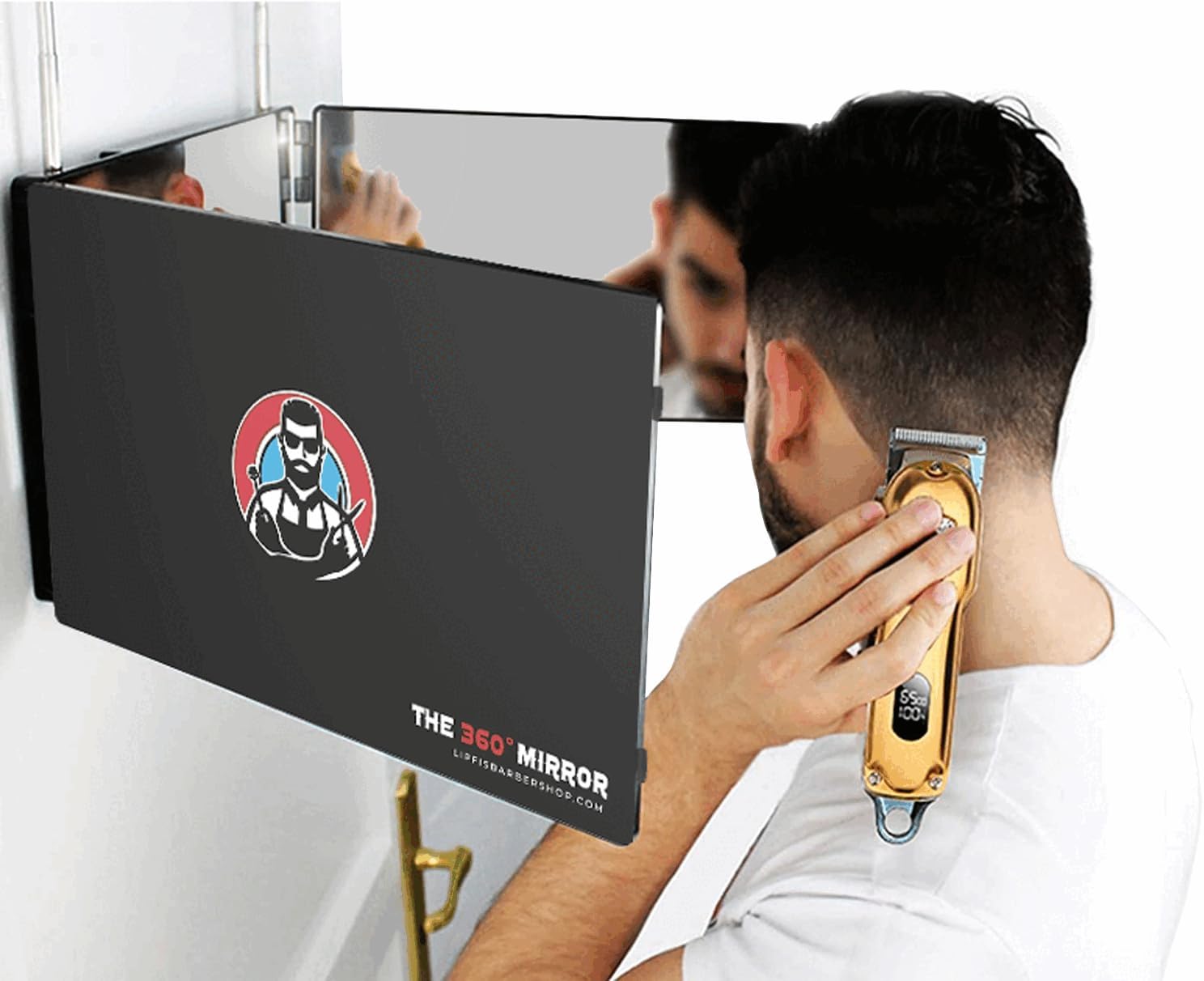 The 360 Mirror - 3 Way Mirror for Self Hair Cutting - Adjustable Trifold Barber Mirror to Cut Your Own Hair - Tri Fold Self Haircut System for Men and Women Braiding - Three Sided Mirror for Haircuts - Image 2