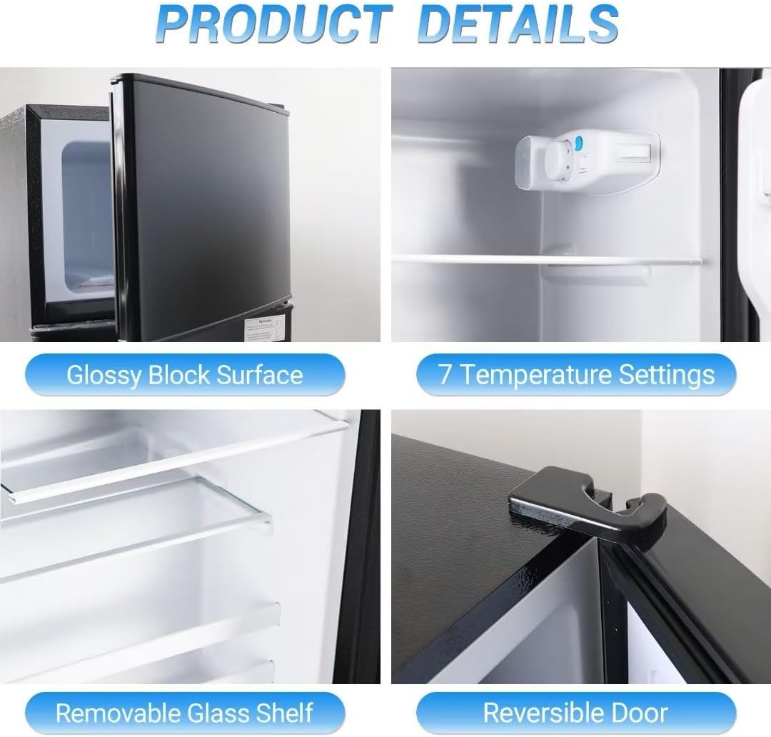 FLS-80-BLACK Refrigerator, Black - Image 8