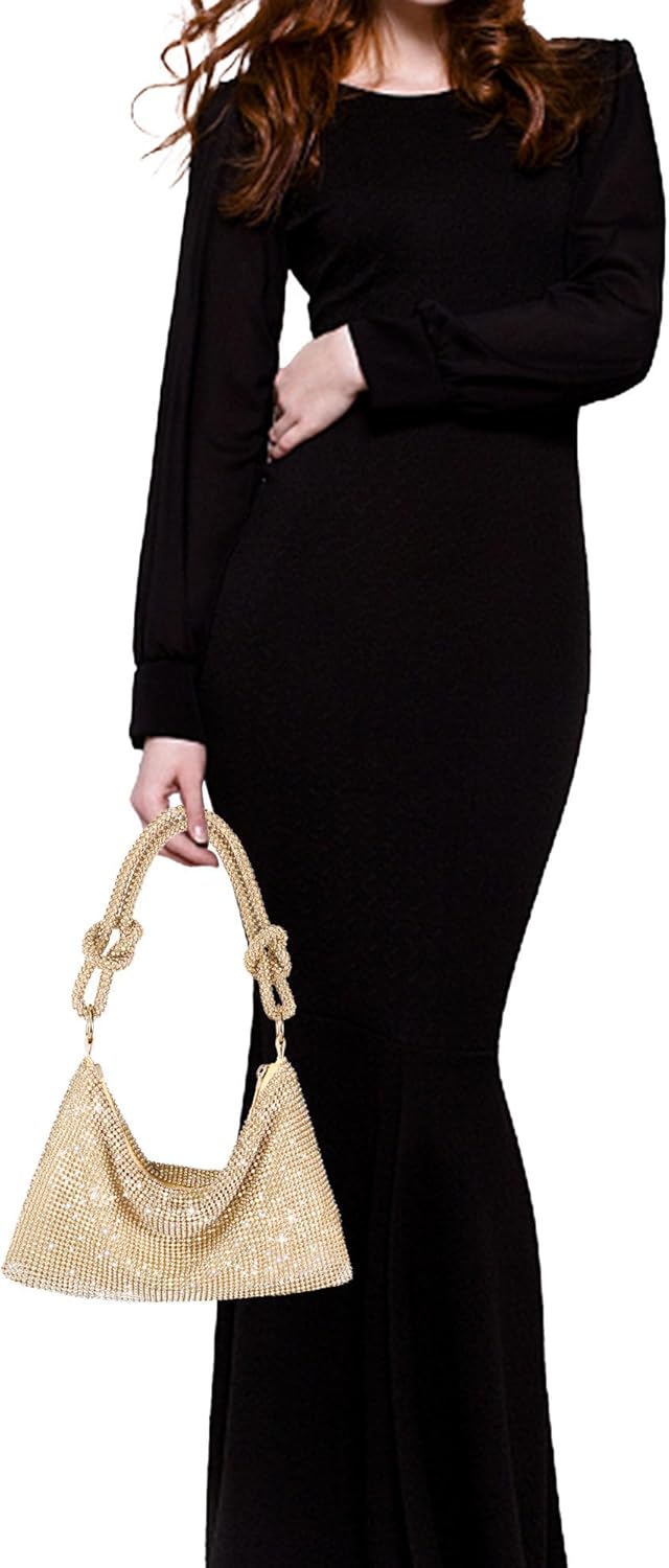 Rhinestone Purse Sparkly Evening bag Silver Clutch Purses for Women Evening, Cross Body Handbags for Party Prom Club Wedding - Image 4