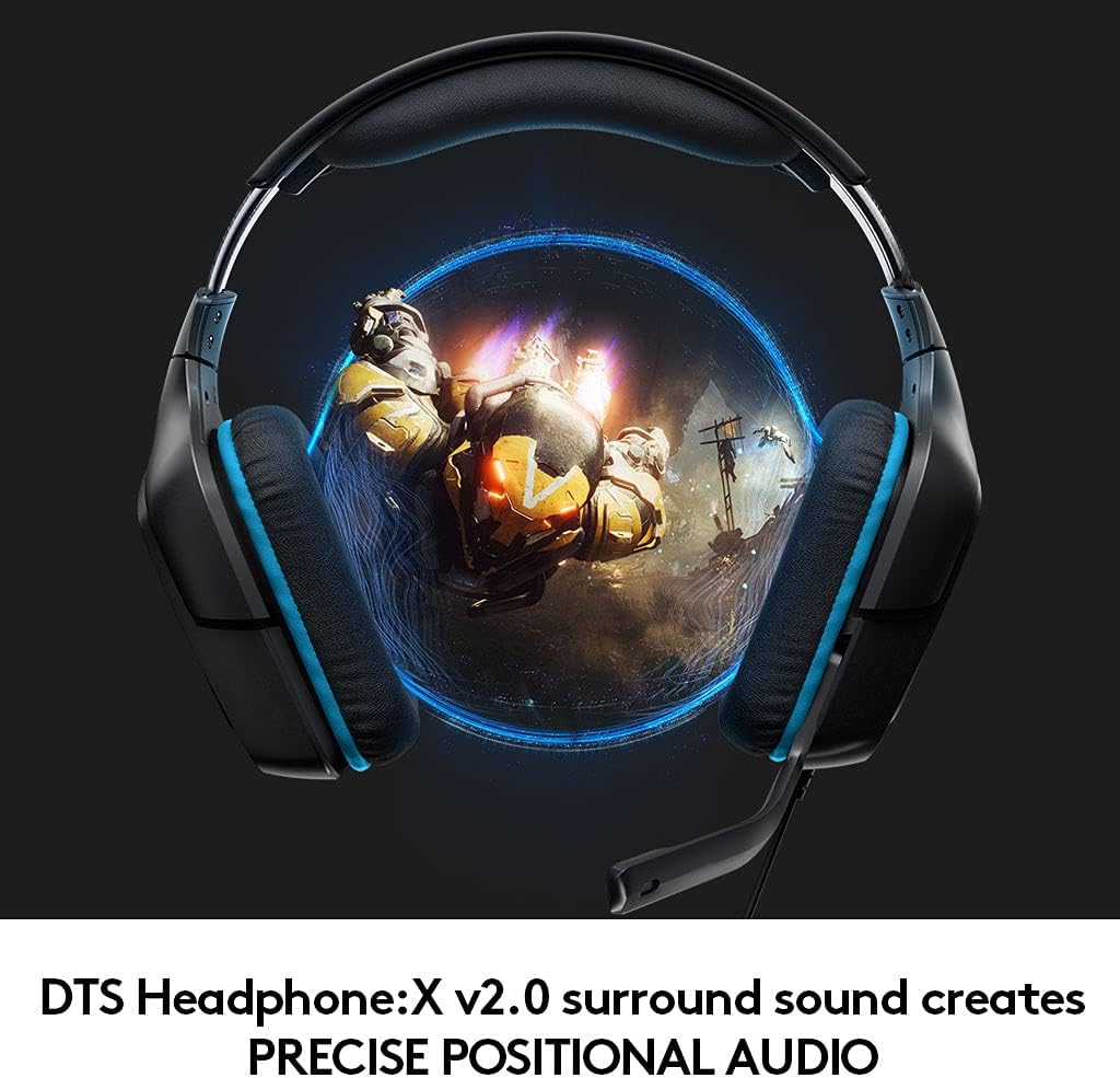 Logitech G432 Wired Gaming Headset, 7.1 Surround Sound, DTS Headphone:X 2.0, Flip-to-Mute Mic, PC (Leatherette) Black/Blue - Image 3