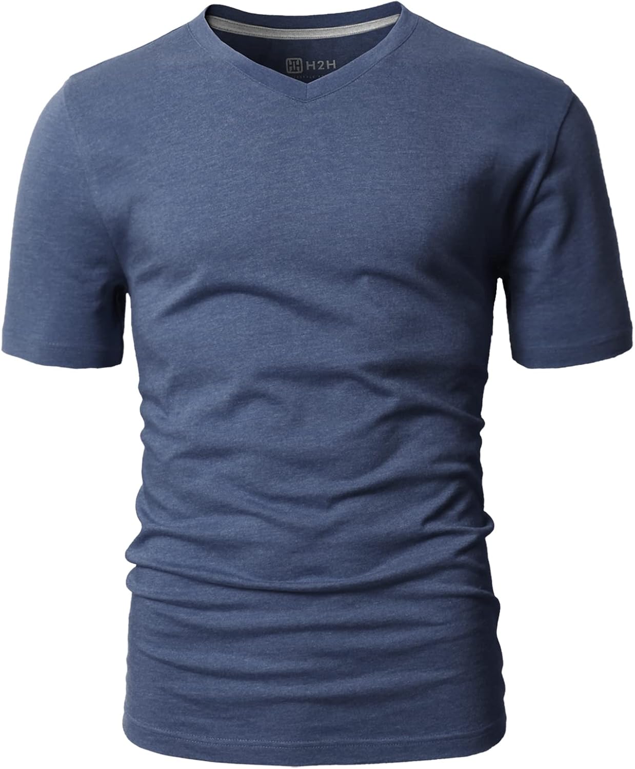 H2H Mens Casual Slim Fit Short Sleeve T-Shirts Soft Lightweight V-Neck/Crew-Neck Size XS to 3XL - Image 4