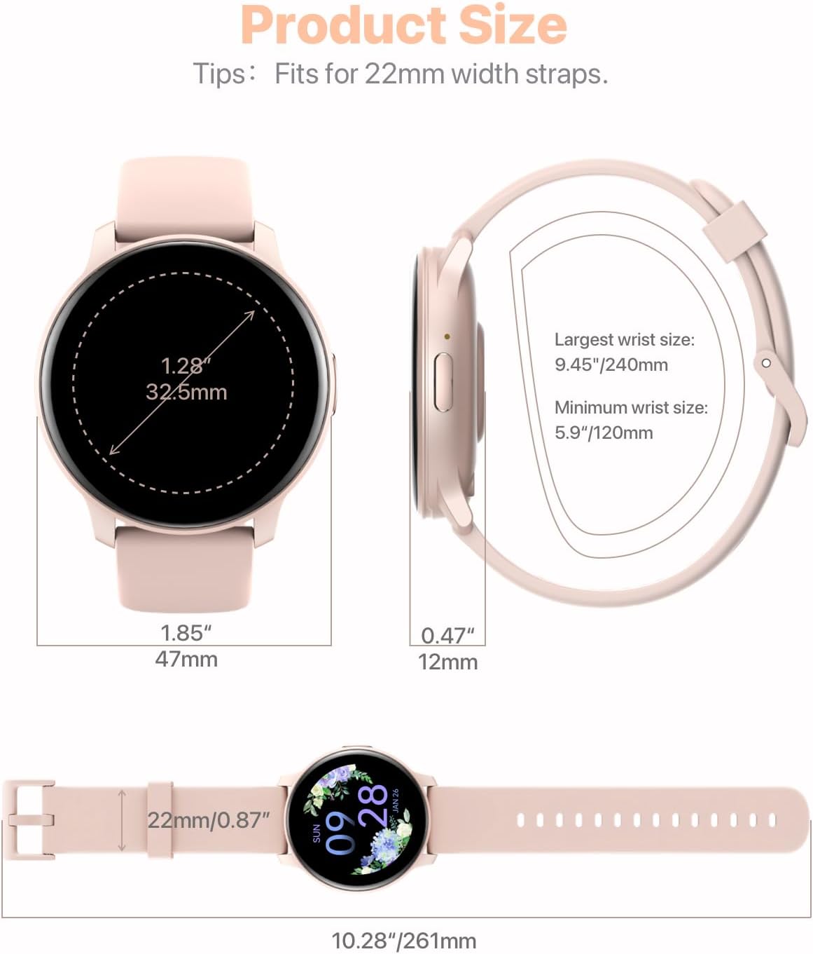 Smart Watch, HD Smartwatch for Men Women (Answer/Make Calls), Fitness Watch with 100+ Sport Modes, IP68 Waterproof/Heart Rate/Sleep Monitor, Activity Trackers for iOS/Android - Image 8