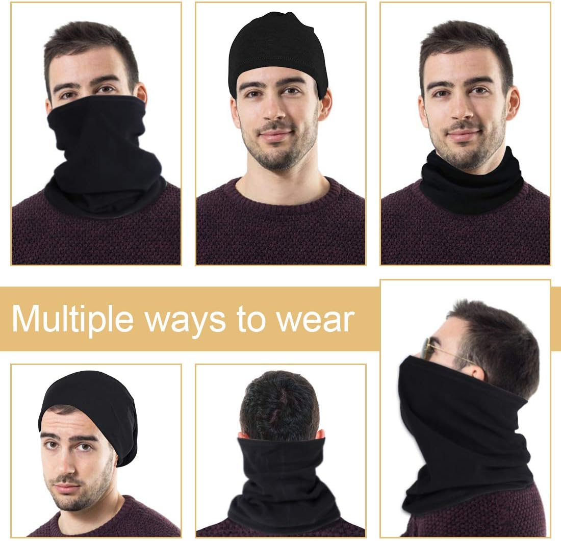 KGC 2 Pack Winter Neck Warmer Gaiter Fleece Windproof Face Mask Cover Cold Weather Scarf for Men & Women - Image 6