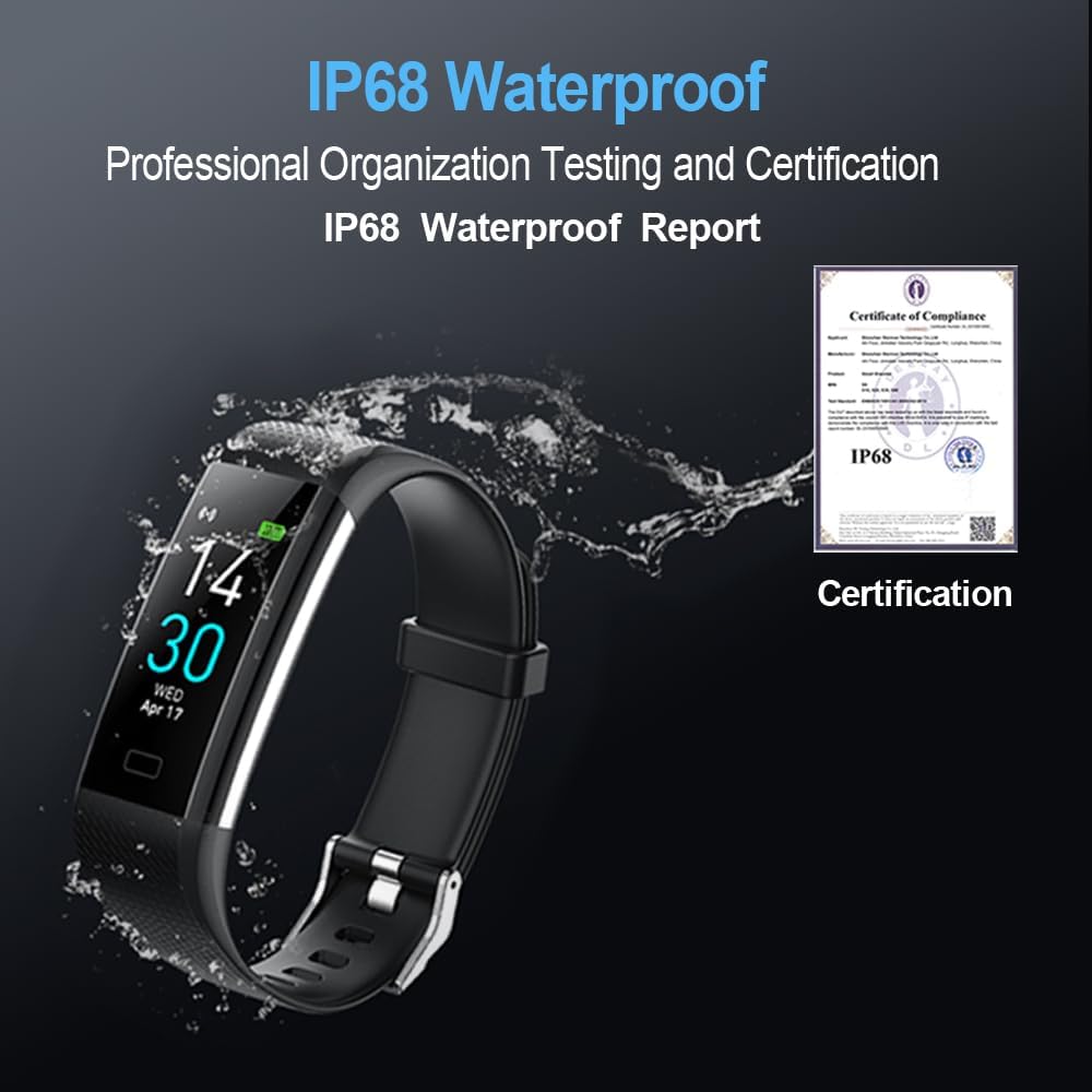 Fitness Tracker with Blood Pressure Heart Rate Oxygen Monitor, Activity Sleep & Temperature Smart Watch IP68 Waterproof Pedometer Step Counter for Kids Man Women S5 - Image 7