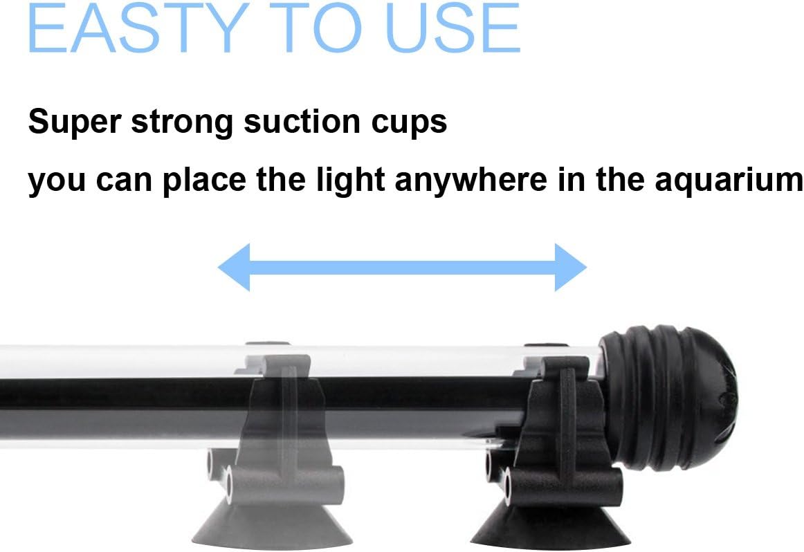 15 inches LED Aquarium Light, 2.5W Fish Tank Light Underwater Light Submersible Crystal Glass Lights, 21 LED Beads 12 Colors 19 Modes Brightness Adjustable Memory Function IP68 Waterproof - Image 7