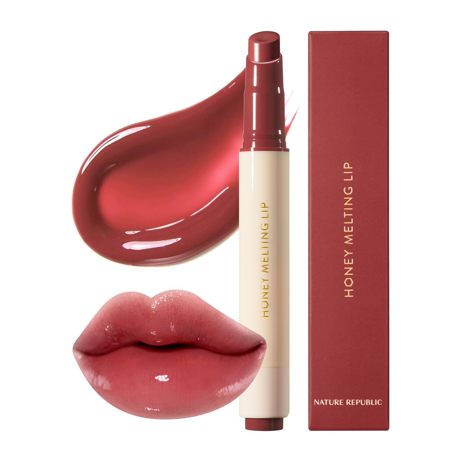 Nature Republic HONEY MELTING LIP (05 PLUM) SOFT LIP STICK, Hydrating jelly Gloss, Moisturizing balms, Sheer tint, Shine & Glowy Finish, korean make up - Image 2