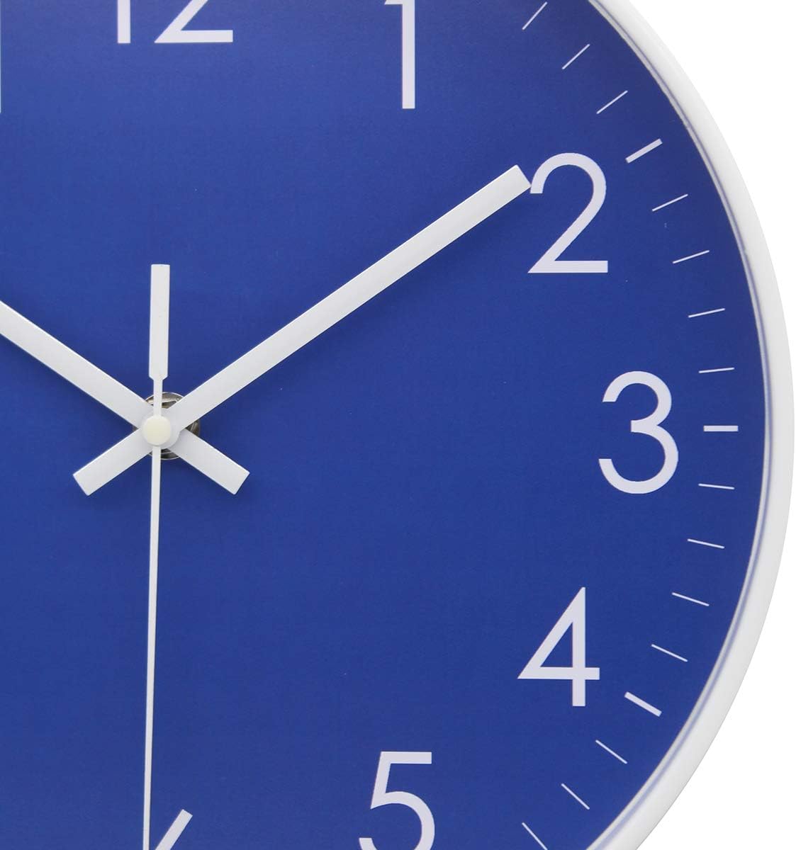 Wall Clock Battery Operated Indoor Non-Ticking Silent Quartz Quiet Sweep Movement Wall Clock for Office, Bathroom, Living Room Decorative 10 Inch Dark Blue - Image 5