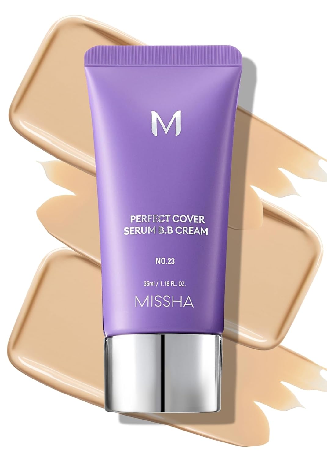 MISSHA M PERFECT COVER SERUM BB CREAM No.23 Natural Beige, Skin Care Foundation Makeup, Tinted Moisturizer, Superfood Complex, Buildable Coverage, Glass Skin, Paraben Free, 1.18 Fl oz - Image 2