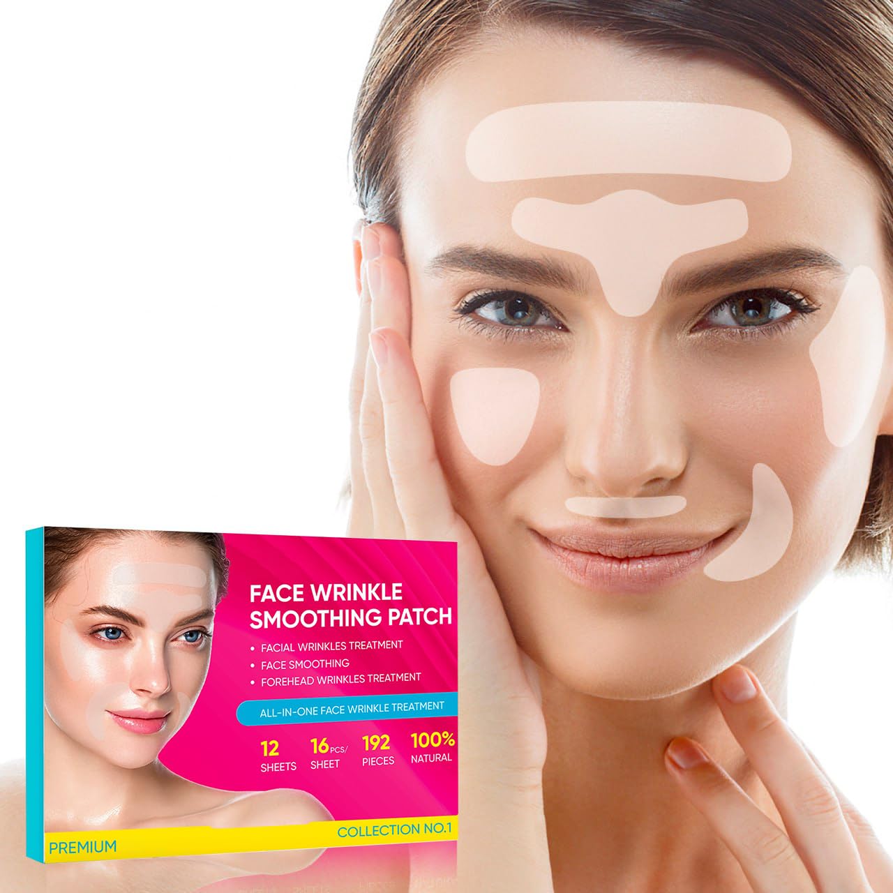Forehead Wrinkle and Facial Patches: Face Wrinkle Treatment for Forehead, Smile Line, Under Eye- Anti Wrinkle Patches 192pcs - Image 2