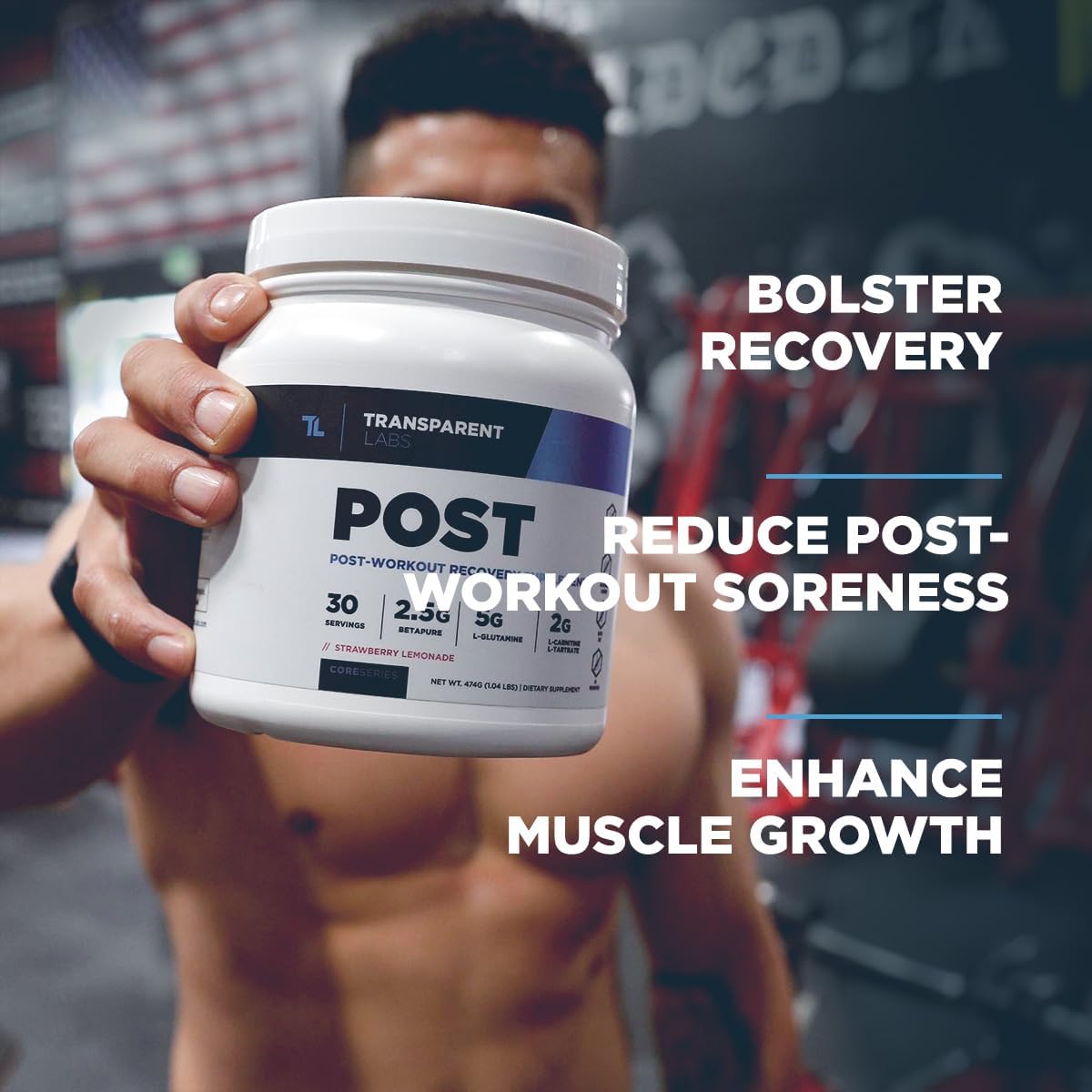 Transparent Labs Post - Post-Workout Recovery Muscle Builder with L-Glutamine, Beta-Alanine and BetaPure Betaine Anhydrous for Muscle Recovery and Muscle Building - 30 Servings, Strawberry Lemonade - Image 6