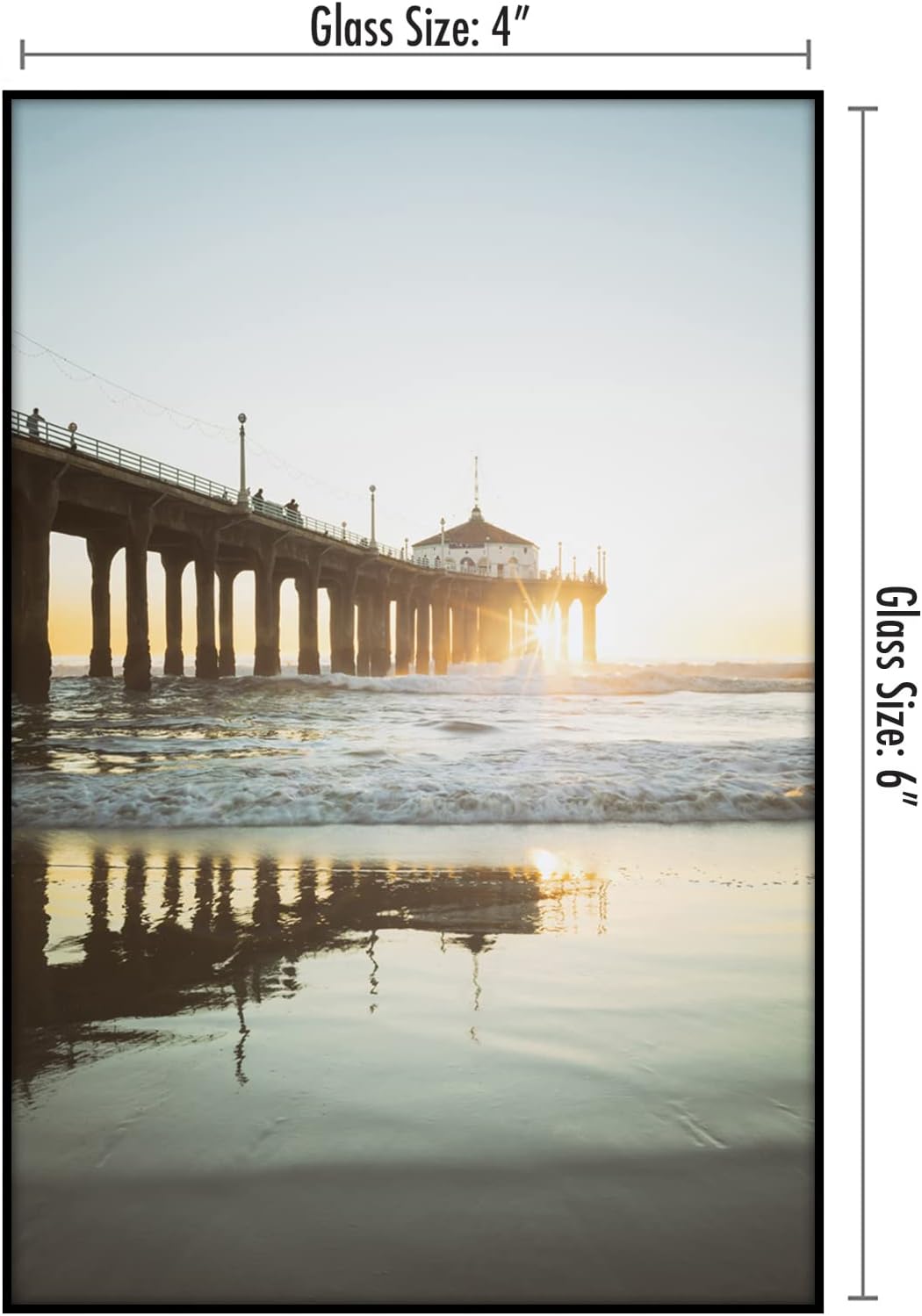 Americanflat Front Loading 4x6 Picture Frame with Shatter-Resistant Glass - Set of 6 - Metropolitan Collection - Photo Frame for Tabletop and Wall Display - Black - Image 3