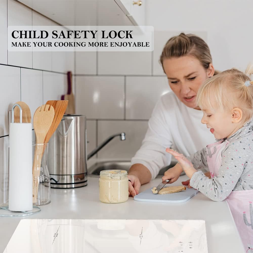 COVERCOOK Induction Cooktop 4 Booster Burners Electric Cooktop, 23 inch Bulit in Stove Top, Hardwire,White, Power Boost, 9 Power Levels, Kid Safety Lock, 220V 2800W - Image 6