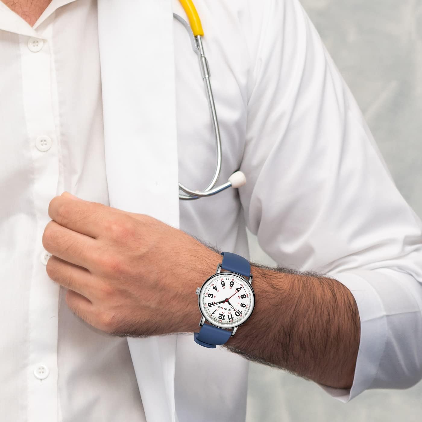 GOLDEN HOUR Waterproof Nurse Watch for Medical Professionals, Students Women Men - Military Time Luminouse Easy Read Dial, 24 Hour with Second Hand, Colorful Silicone Band - Image 9