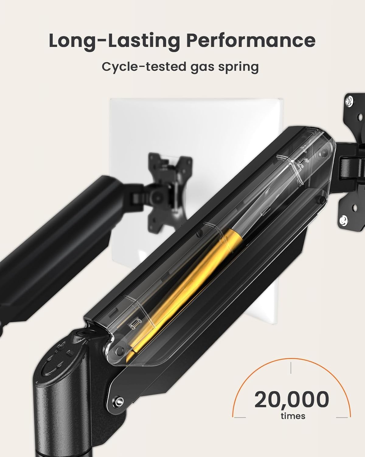 ErGear Dual Monitor Stand up to 32 inches Screen, Load-Bearing Max 22 lbs Each Arm, Adjustable Dual Monitor Mount, Sturdy Steel vesa Monitor Mount with Stable VESA 75x75 100x100mm - Image 4