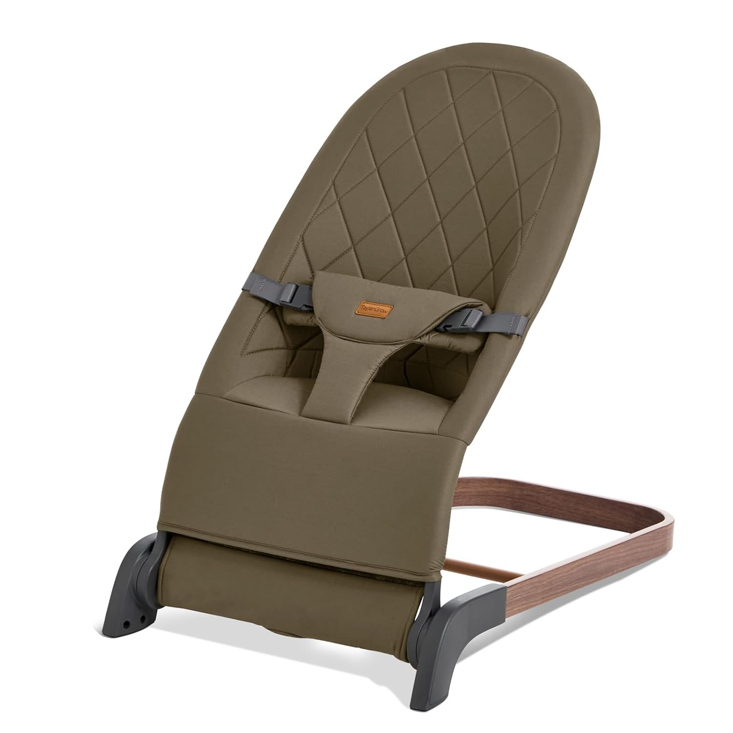 Foldable Baby Bouncer, Baby Bouncer Seat with 3 Adjustable Heights, Portable Newborn Rocker, Ergonomic Bouncer Seat for Natural Bounce, Bouncer for Babies 0-6 Months, Soft Cotton (Green) - Image 2