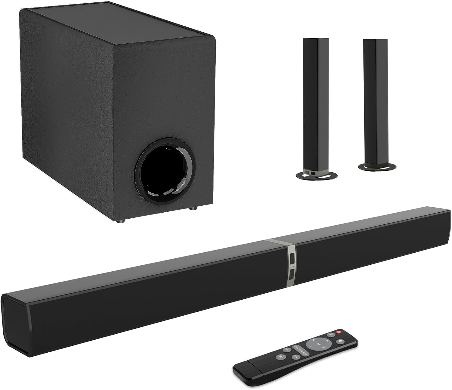 MZEIBO Sound Bar for Smart TV, 120W Sound Bar with Subwoofer, Bluetooth 5.0 Soundbar, Deep Bass, TV Audio System with ARC/Opt/AUX for Enhanced Home Theater Sound - Image 2