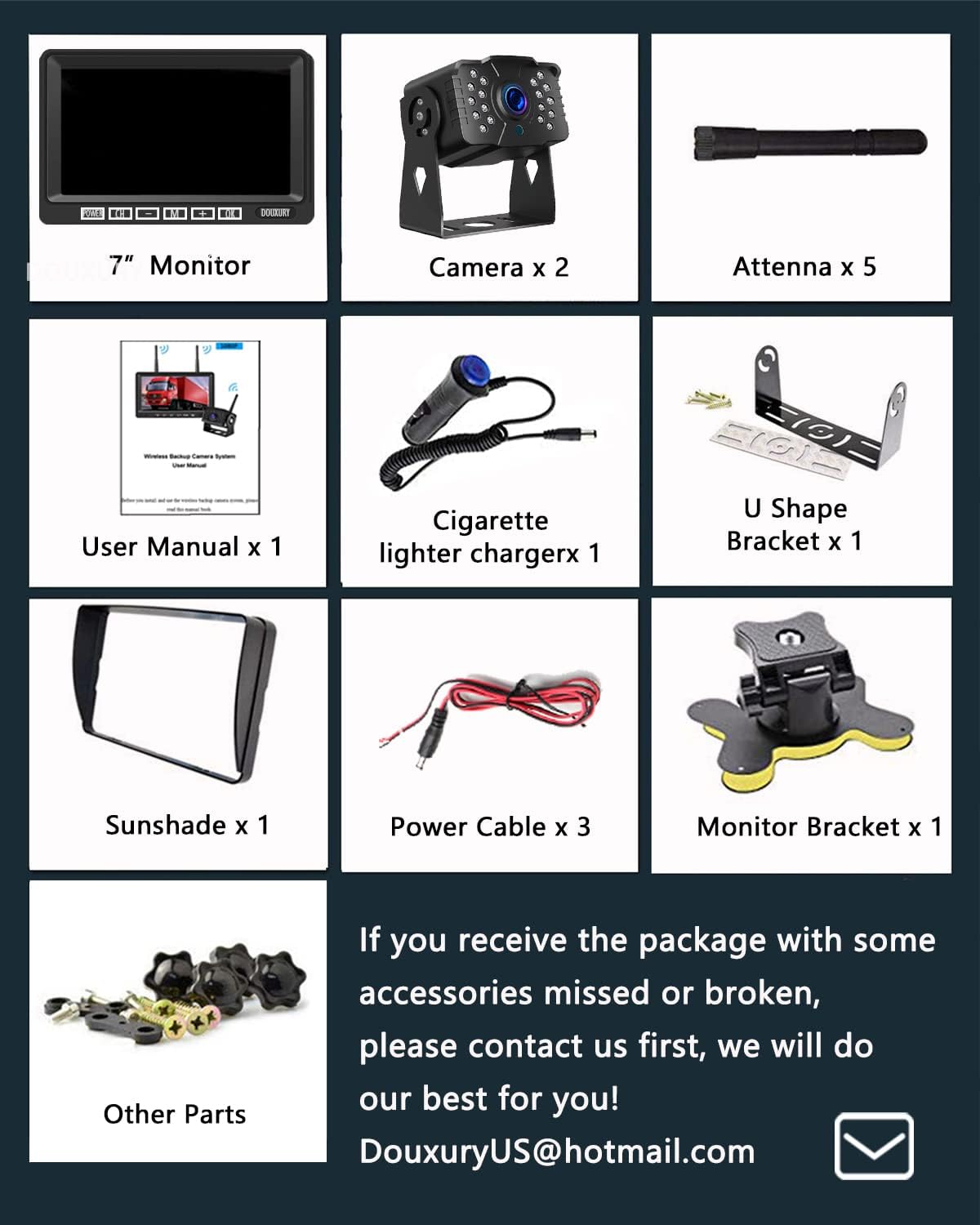 FHD 1080P 2 Digital RV Wireless Backup Camera System for RV Trailer Truck Bus Motorhomes 5th Wheels 4CH 7'' Monitor Highway Monitoring System IP69K Waterproof Super Night Vision Strong Signal - Image 8