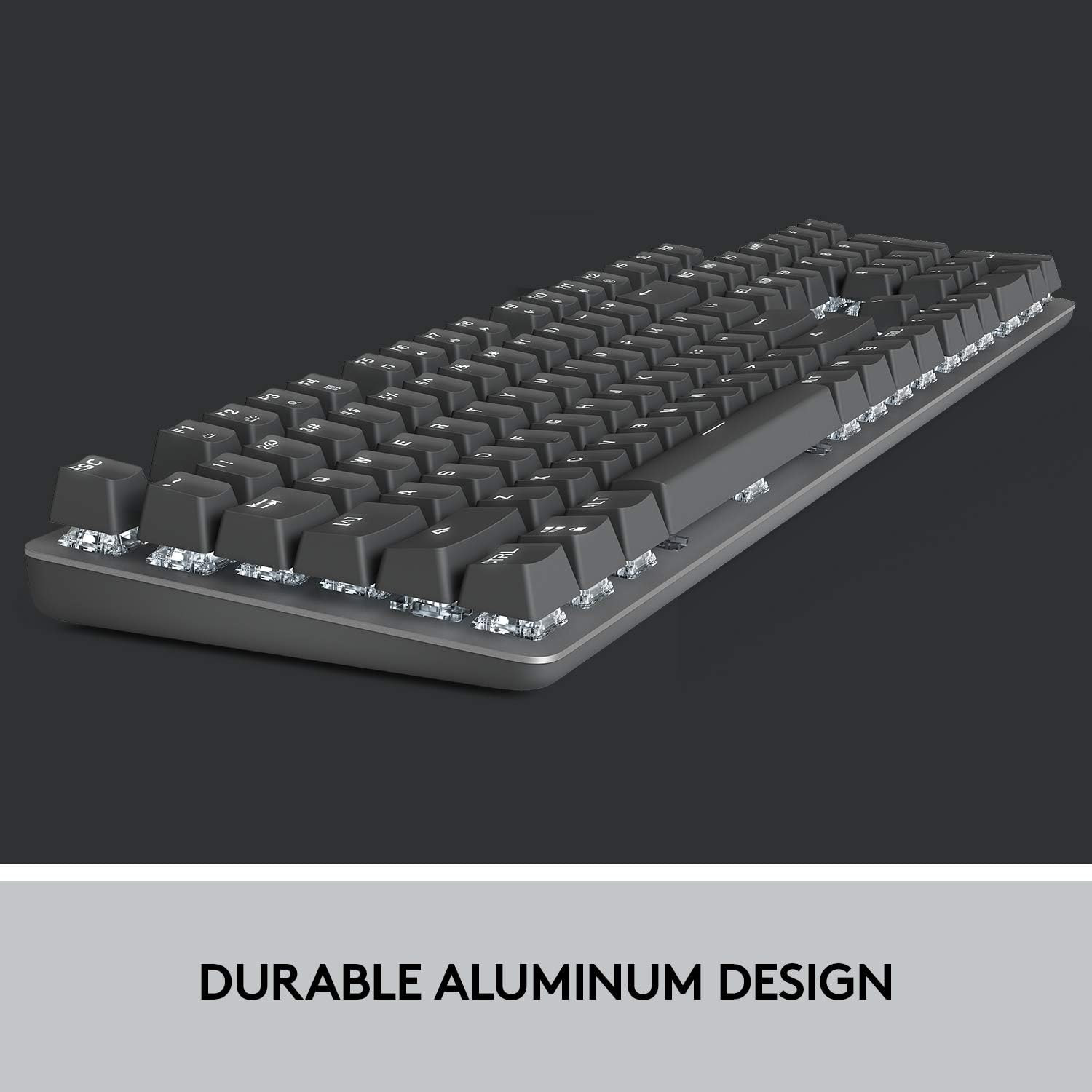 Logitech K845 Mechanical Illuminated Keyboard, Strong Adjustable Tilt Legs, Full Size, Aluminum Top Case, 104 Keys, USB Corded, Windows (TTC Brown Switches) - Image 7