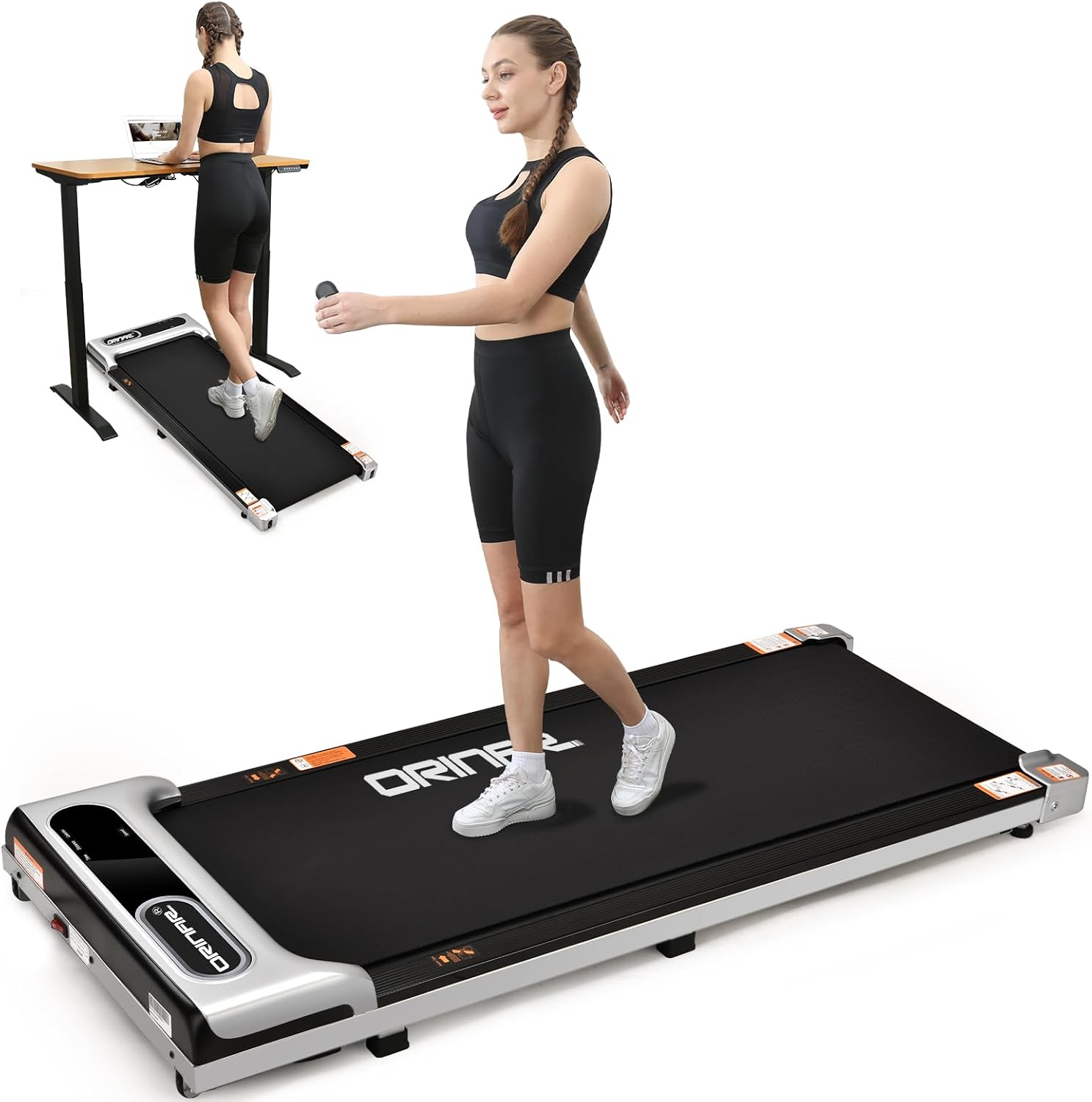 Walking Pad, Under Desk Treadmill for Home and Office, 2.5 HP Portable Treadmill, 3 in 1 Walking Jogging Running Machine with Remote Control, LED Display - Image 2