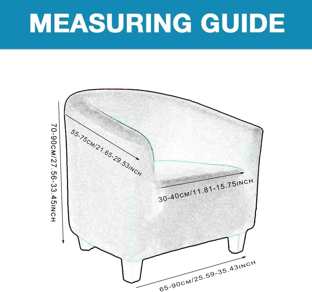 Club Chair Slipcover Polyester Blend Soft Sofa Furniture Protector Armchair Cover Stretch with Elastic Bottom Feature Textured Machine Washable Jacquard Knitted Fabric - Image 5