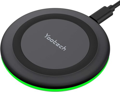Yootech Wireless Charger,10W Max Fast Wireless Charging Pad Compatible with iPhone 16e/16/16 Plus/16 Pro Max/15/14/13/SE 2022/12/11/X/8,Samsung Galaxy S22/S21/S20,for AirPods Pro 2(No AC Adapter)