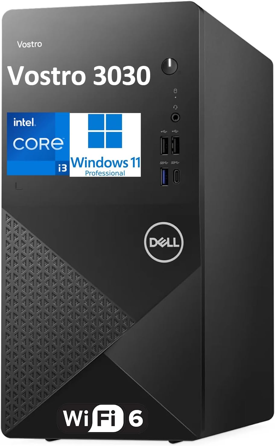 Dell Vostro 3030 Tower Business Desktop Computer, 12th gen Intel 4-Core i3-12100 (Beat i5-11500T), 16GB DDR5 RAM, 512GB PCIe SSD, WiFi 6, Bluetooth, DisplayPort, HDMI, Keyboard & Mouse, Windows 11 Pro - Image 2