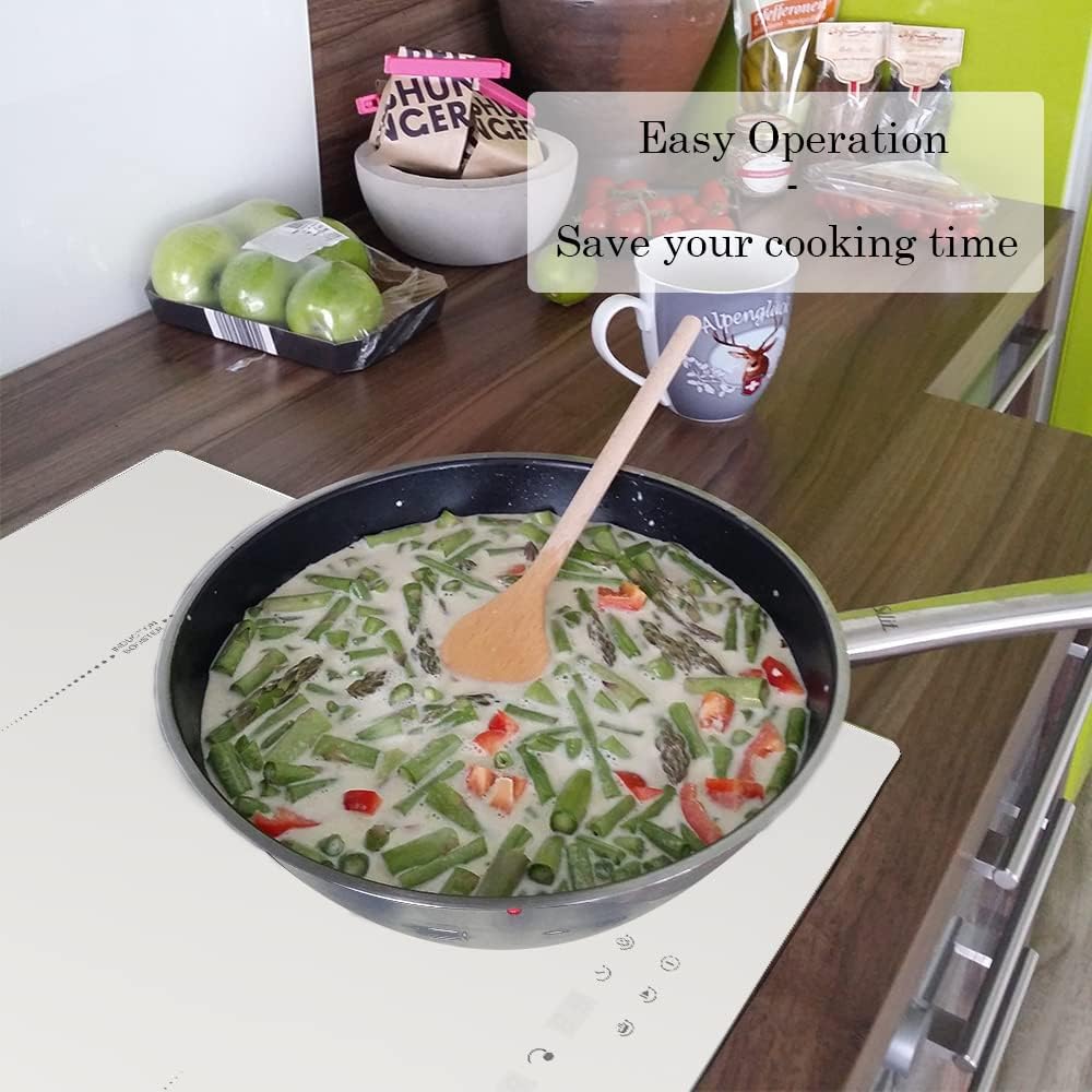 COVERCOOK Induction Cooktop 4 Booster Burners Electric Cooktop, 23 inch Bulit in Stove Top, Hardwire,White, Power Boost, 9 Power Levels, Kid Safety Lock, 220V 2800W - Image 7